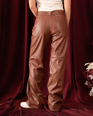Essential Leather Straight-Leg Pants
