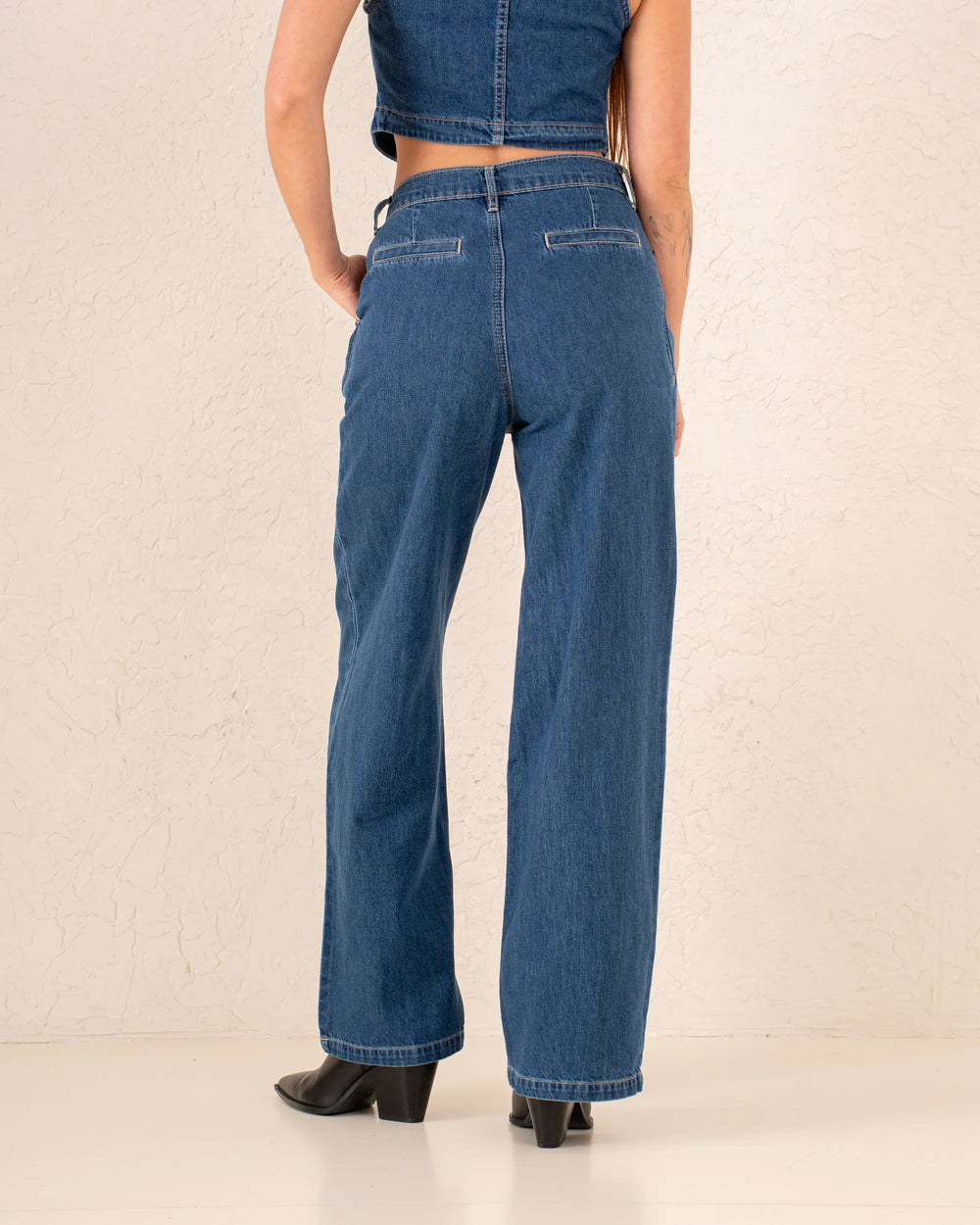 Women wide leg denim pants - Venti