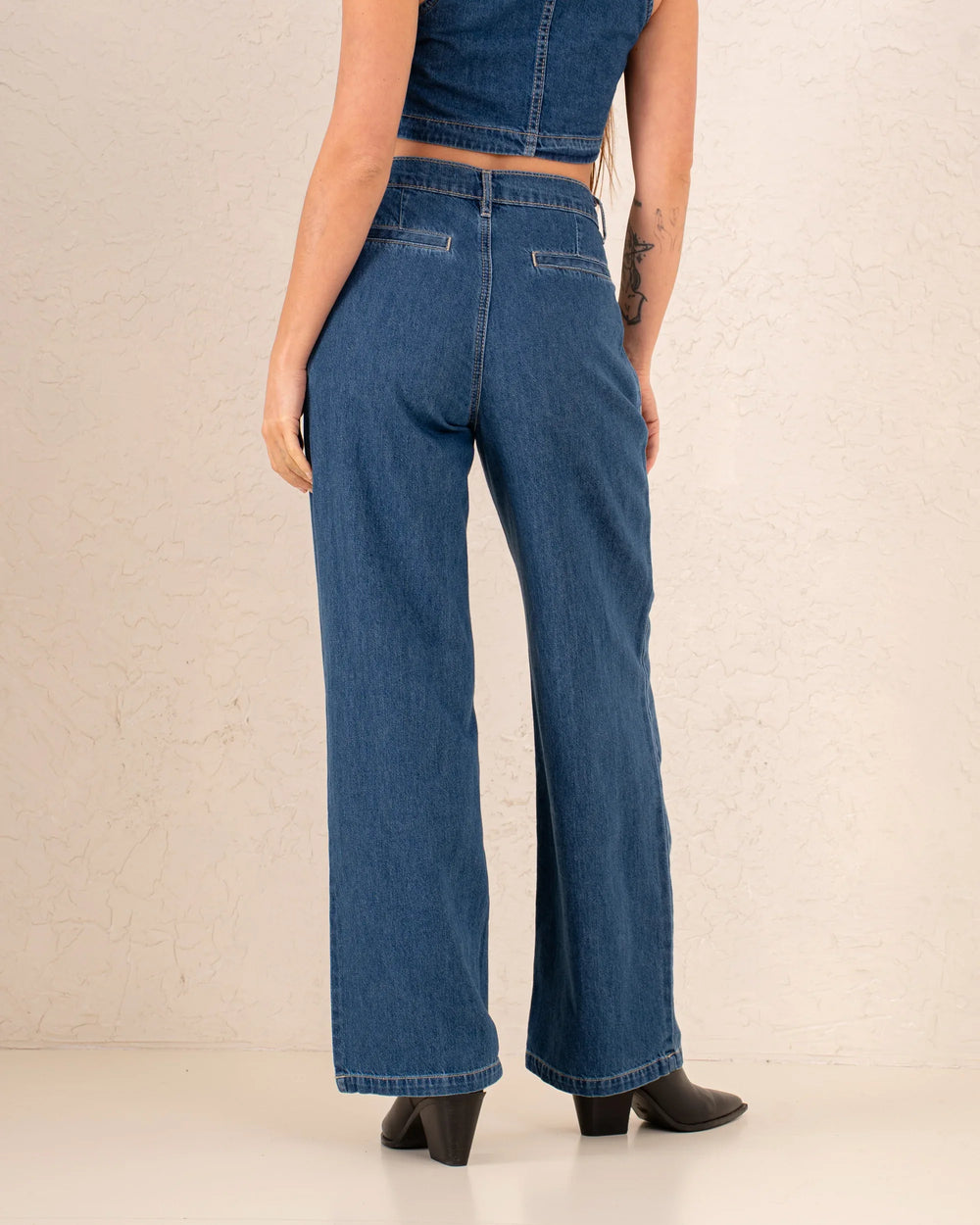 Women wide leg denim pants - Venti