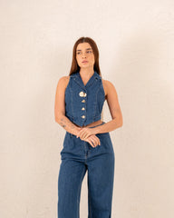 Women denim statement vest - Venti