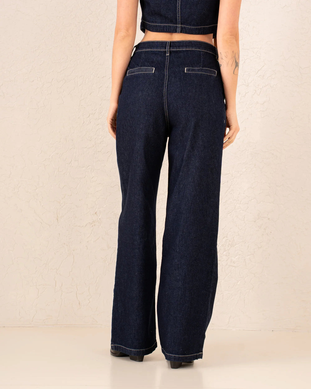 Women wide leg denim pants - Venti