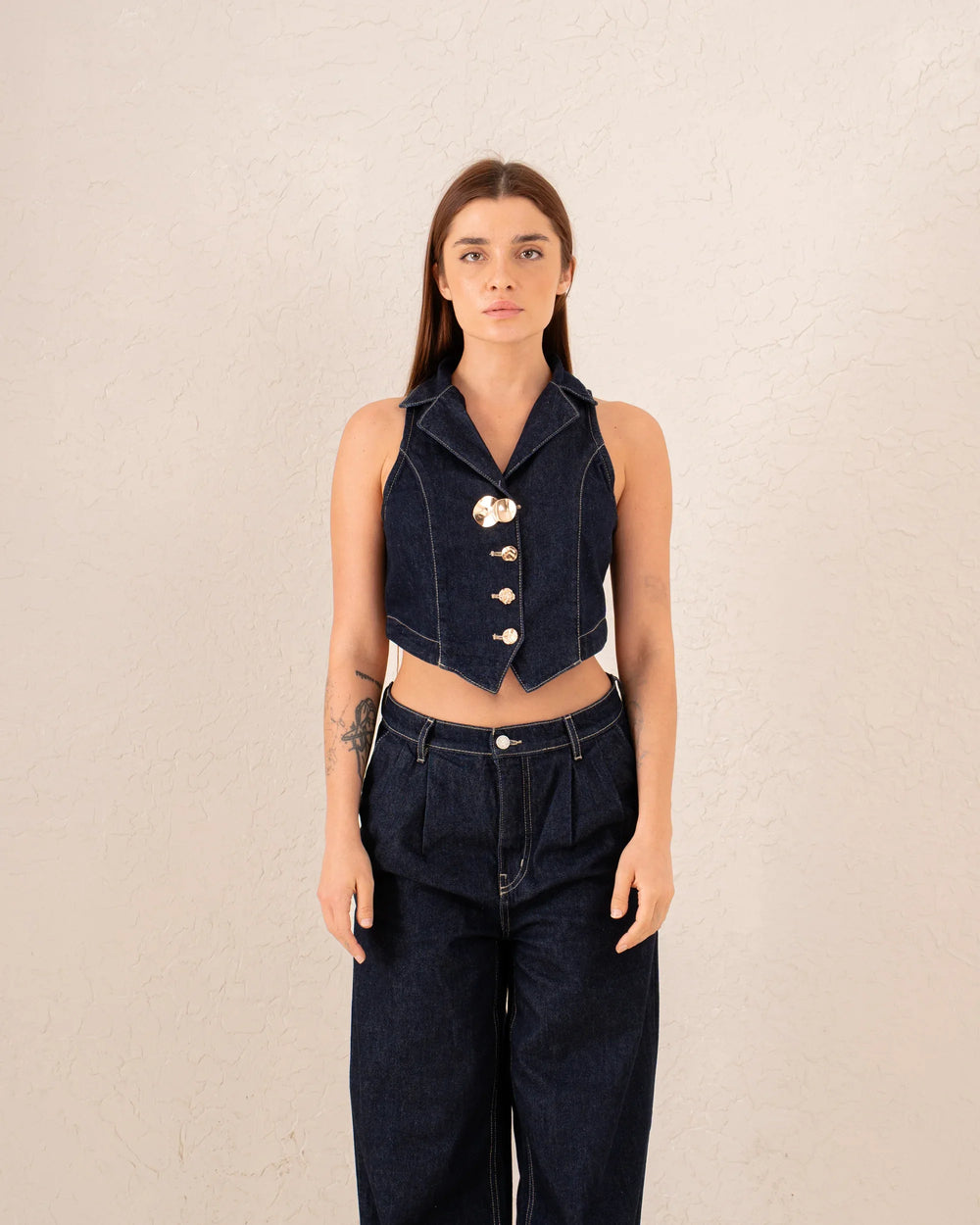 Women denim statement vest - Venti