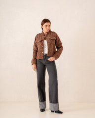 Women cropped gold button jacket - Venti