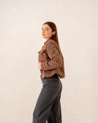 Women cropped gold button jacket - Venti