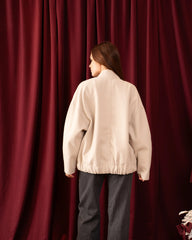 Oversized Soft Wool-Like Bomber Jacket - Venti