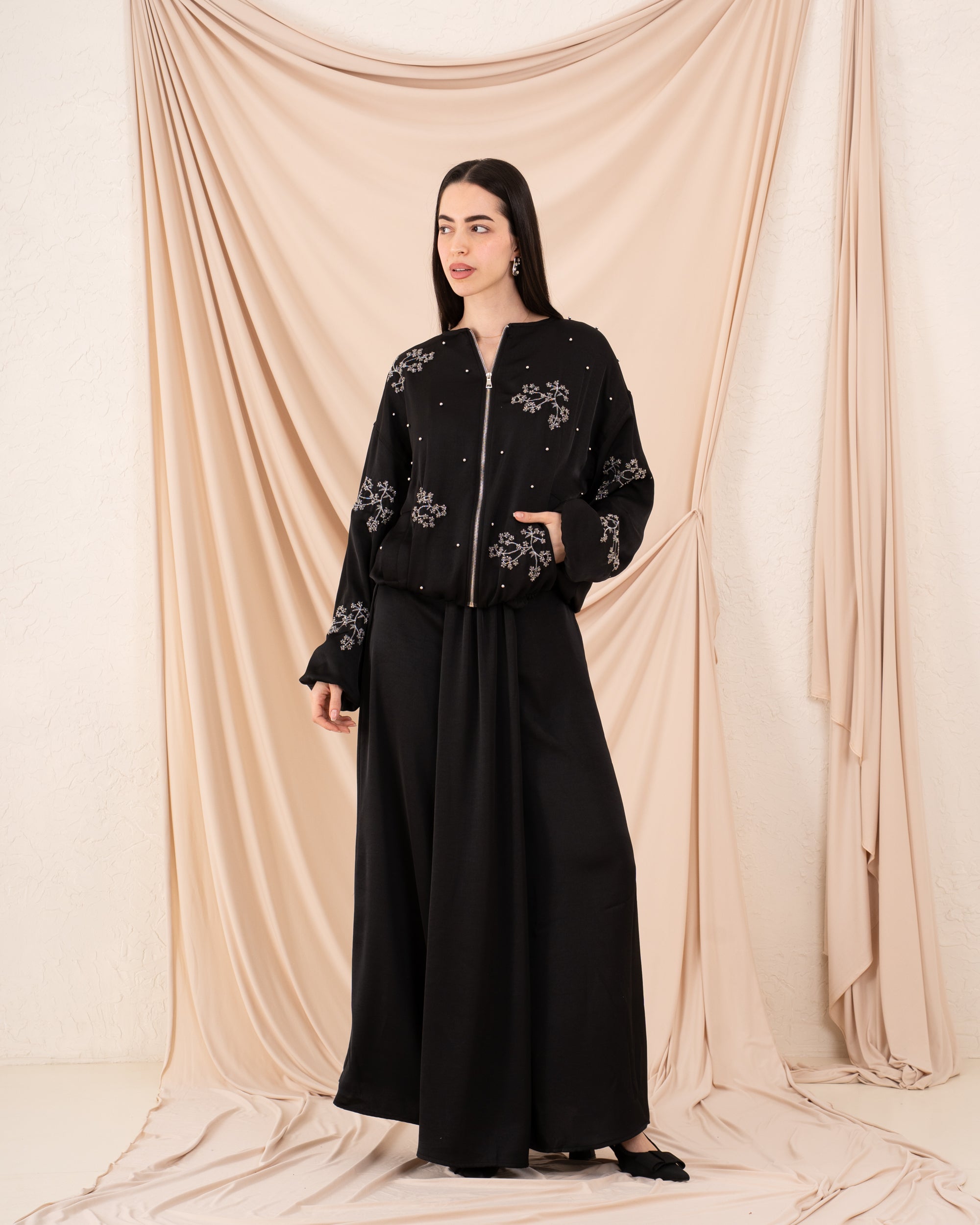 Women Embroidered Zip Up Jacket