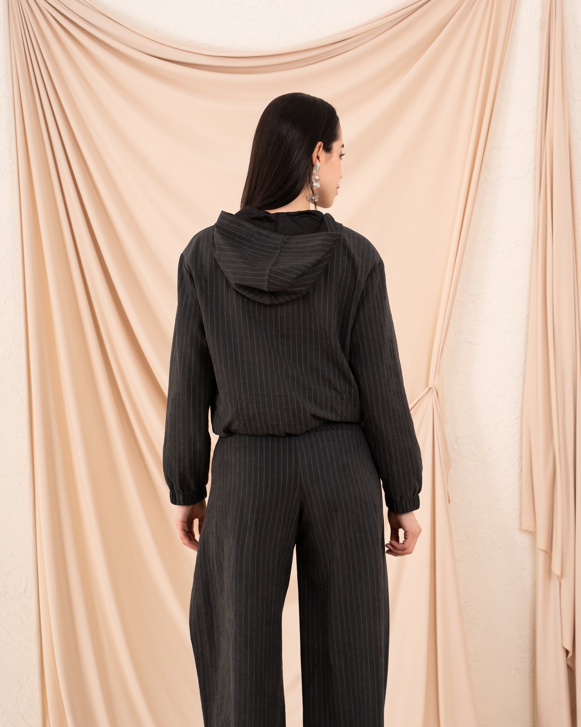 Women Striped Balloon Jacket