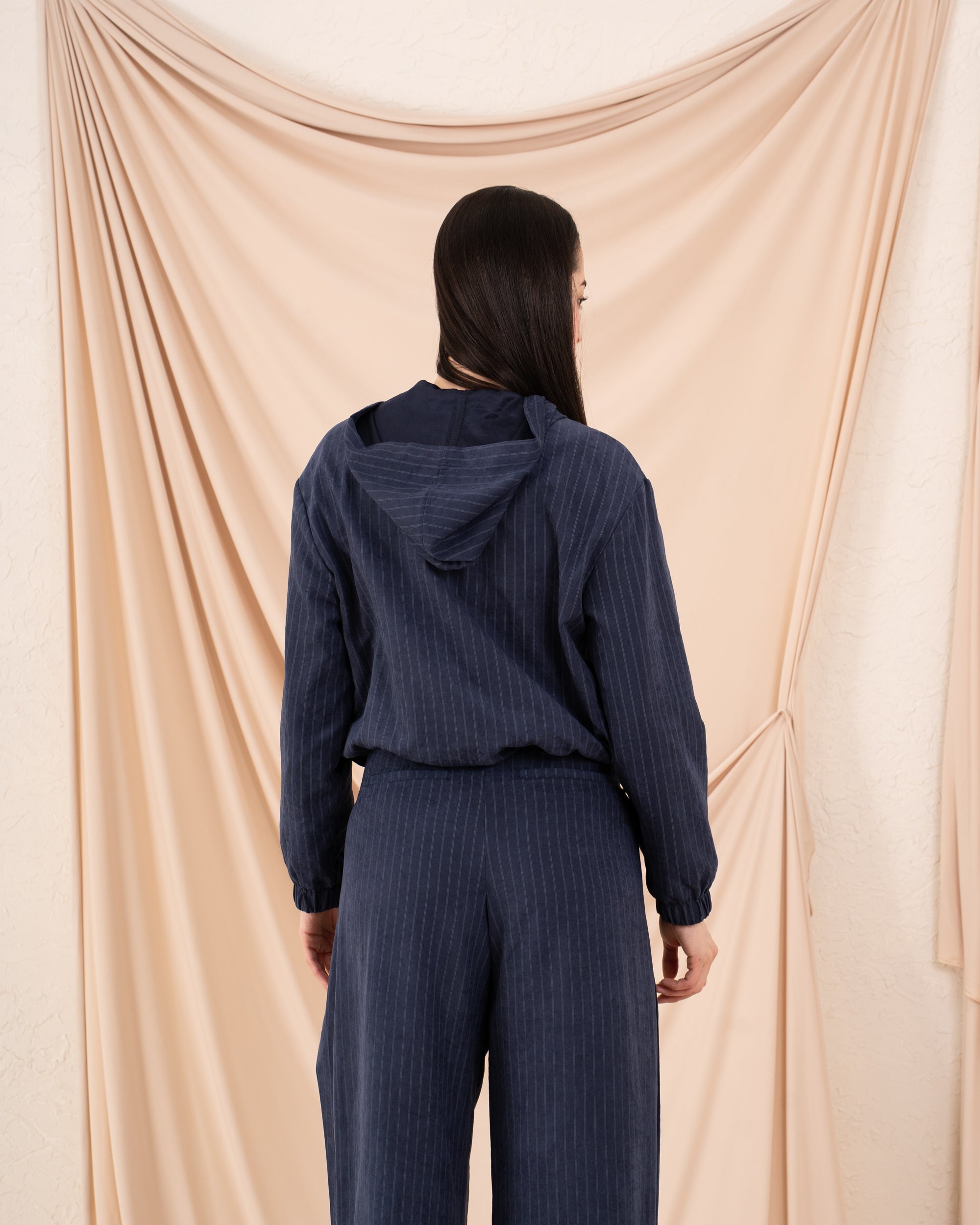 Women Striped Balloon Jacket