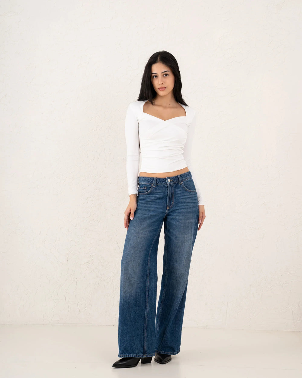 Draped Polyamide Fitted Essential Top - Venti