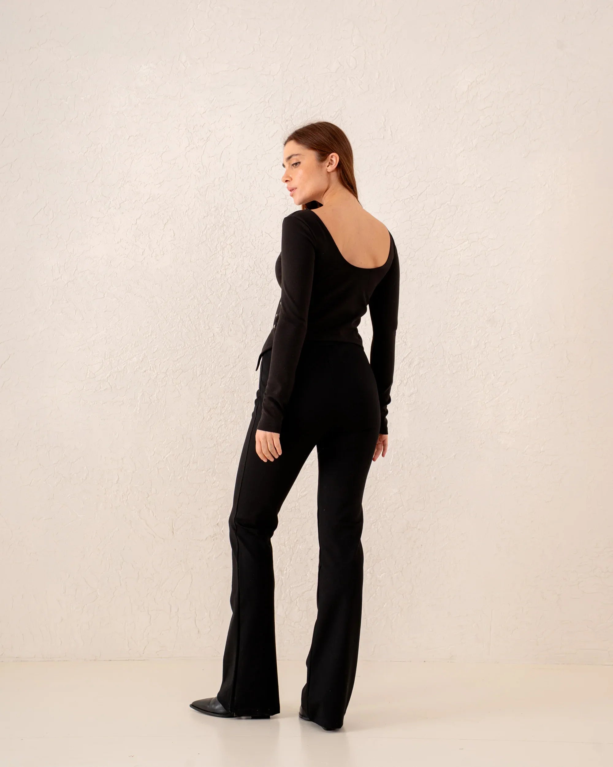 Women scoop neck slit top - Venti