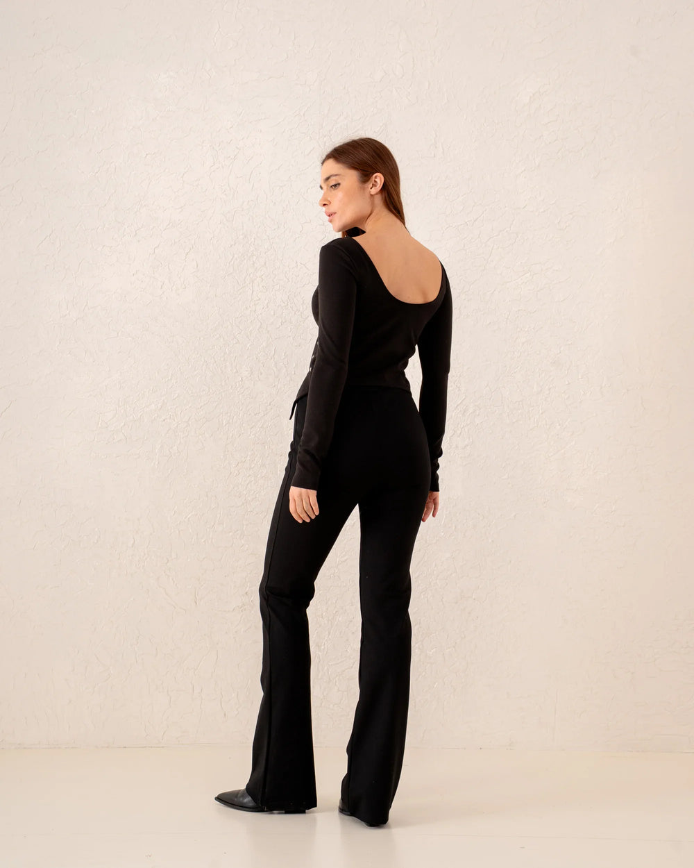 Women scoop neck slit top - Venti