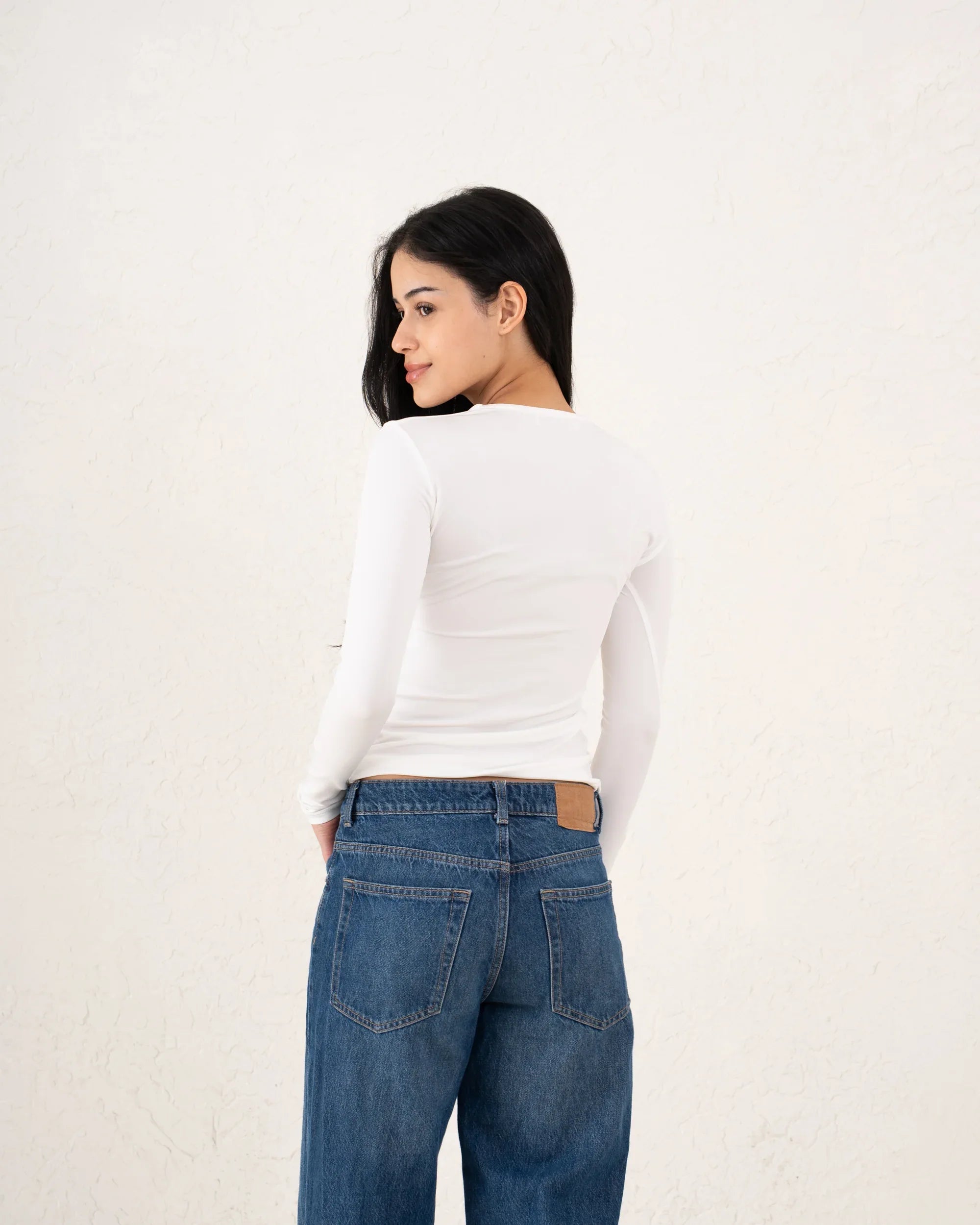 Crew Neck Fitted Essential Top - Venti