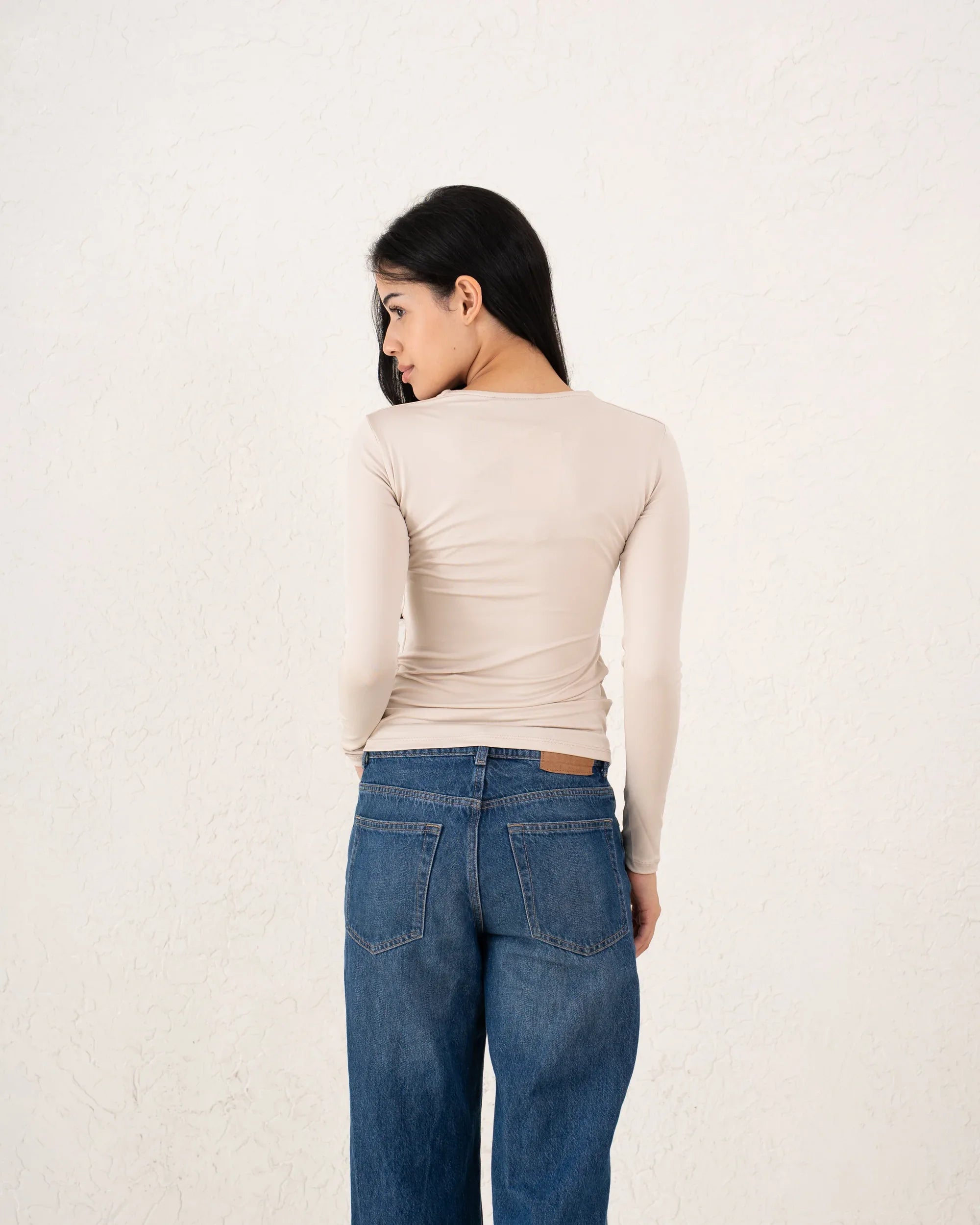 Crew Neck Fitted Essential Top - Venti