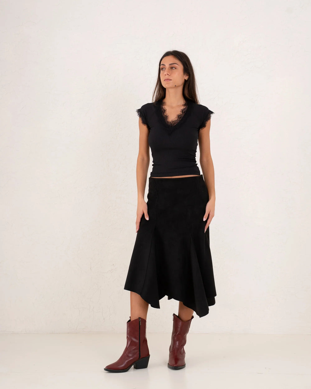 Women ribbed top with lace - Venti