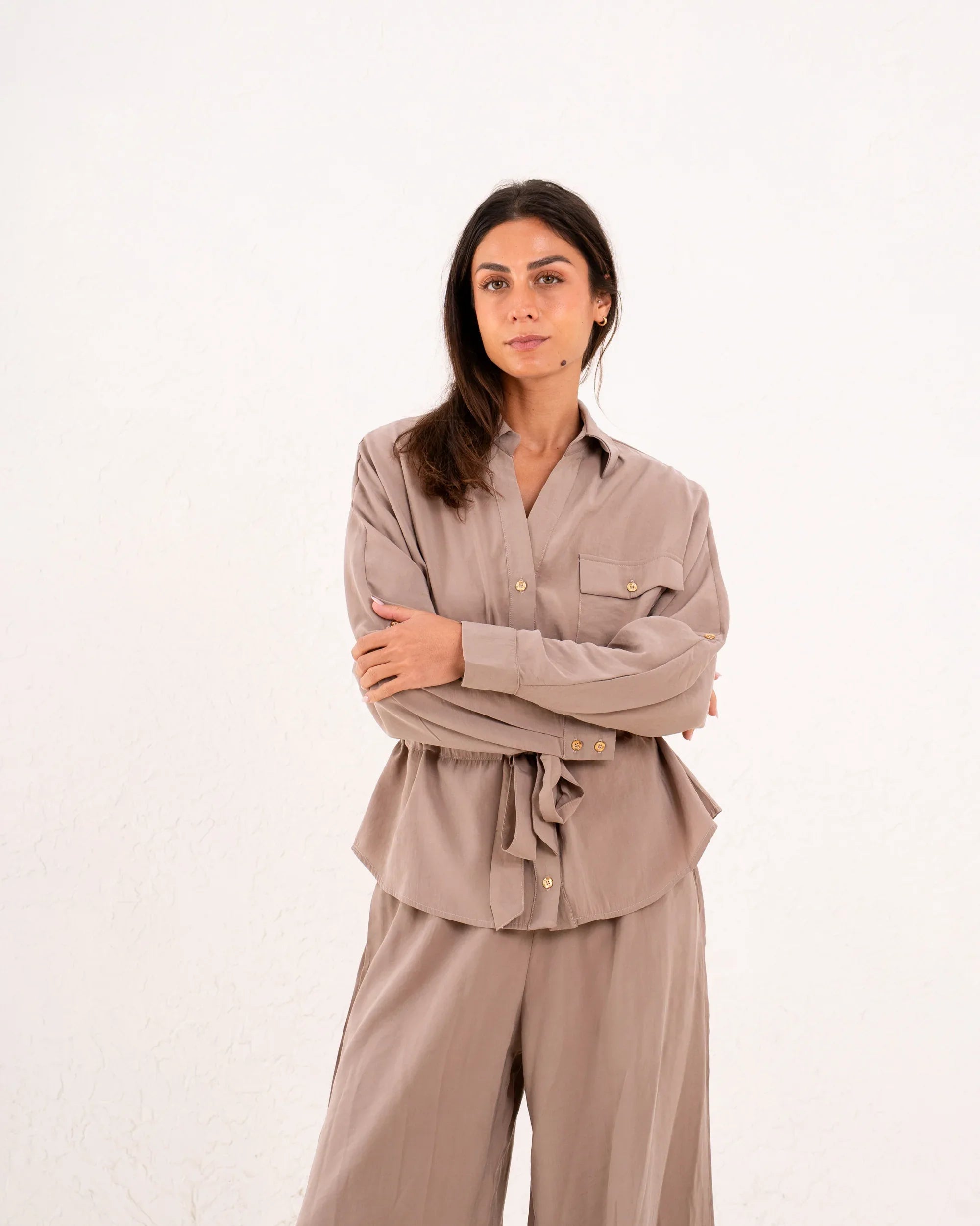 Women drawstring waist blouse - Venti