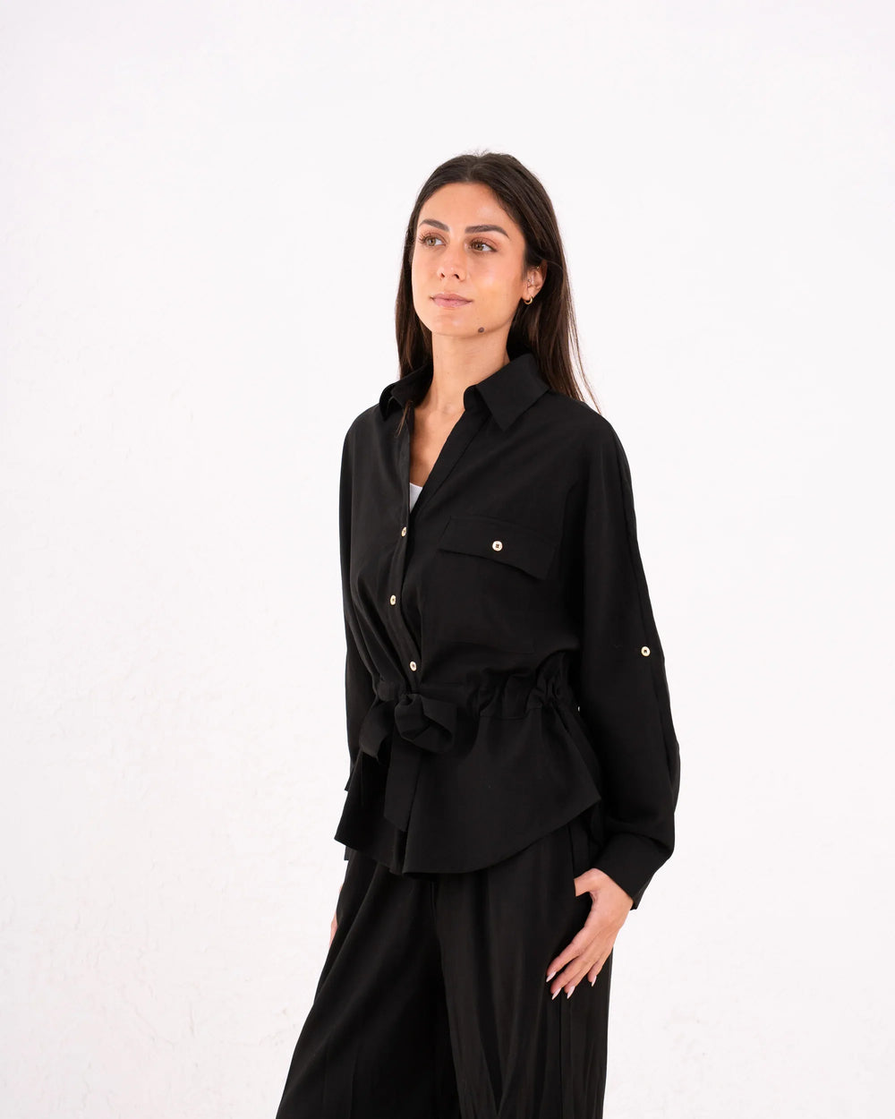 Women drawstring waist blouse - Venti