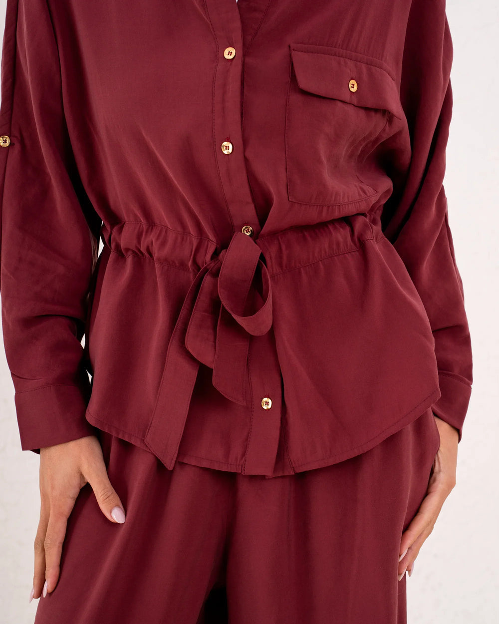 Women drawstring waist blouse - Venti