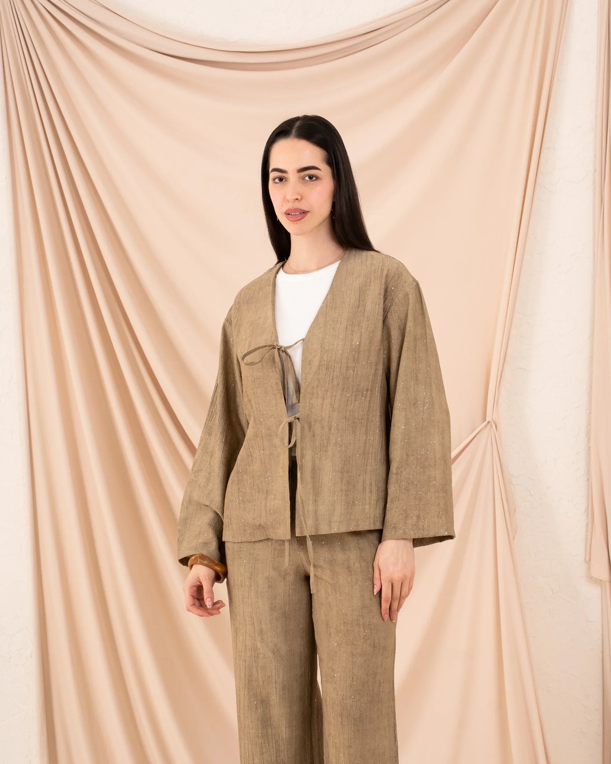 Women Glittered Tie Up Blouse - Venti