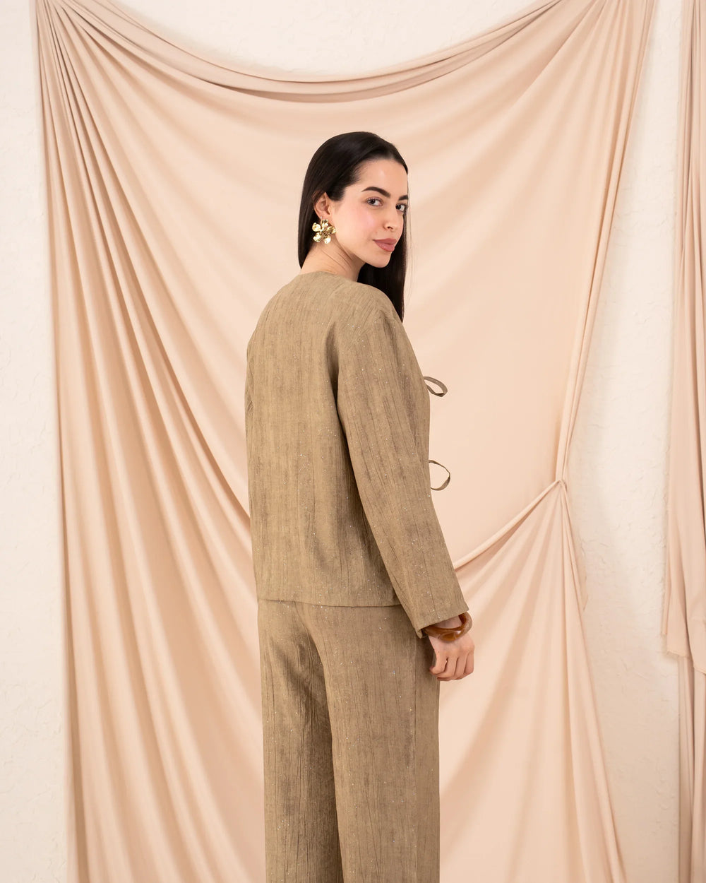 Women Glittered Tie Up Blouse - Venti