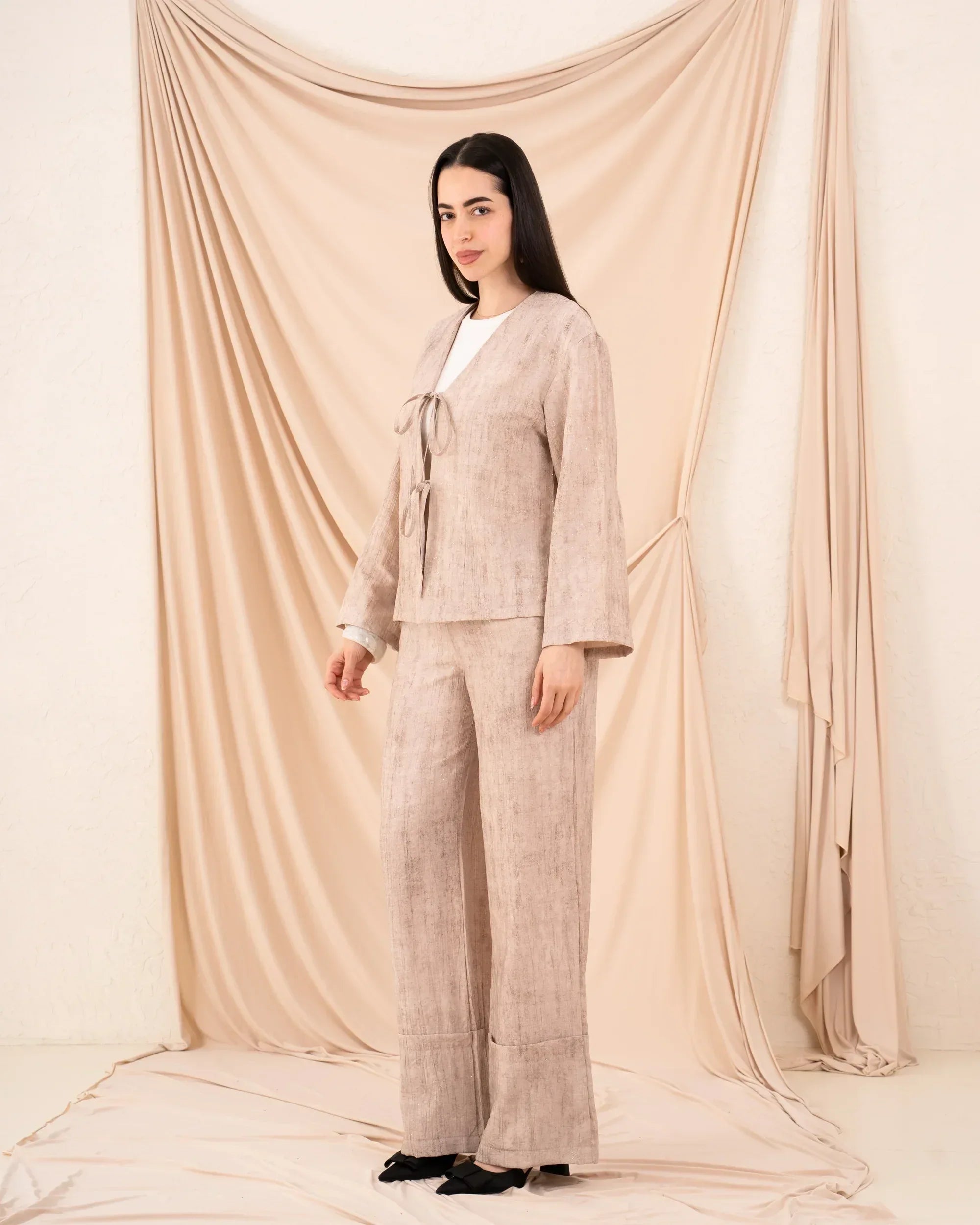 Women Glittered Tie Up Blouse - Venti