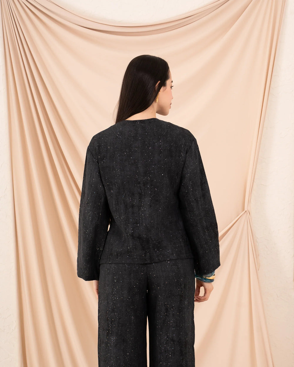 Women Glittered Tie Up Blouse - Venti