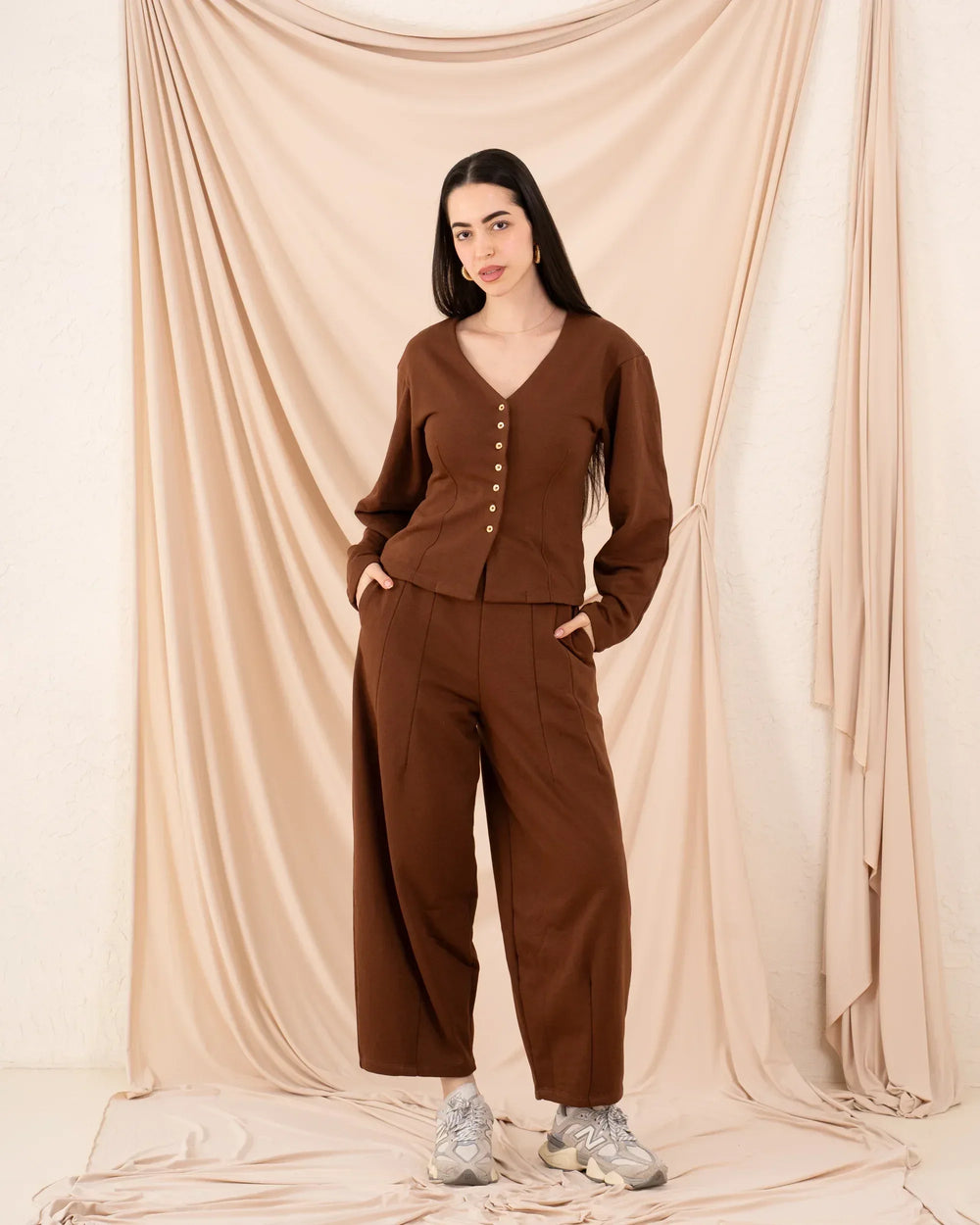 Women Fitted Buttoned Top - Venti