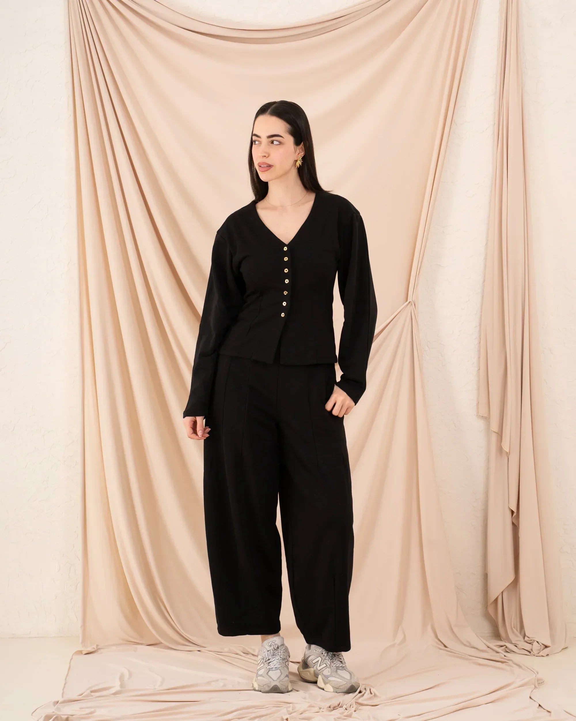 Women Fitted Buttoned Top - Venti