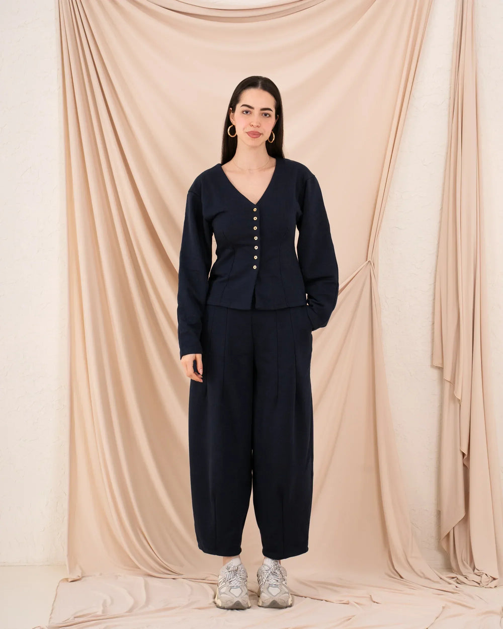 Women Fitted Buttoned Top - Venti