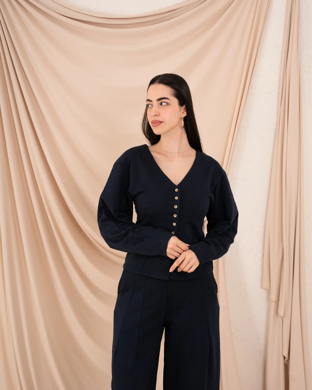 Women Fitted Buttoned Top - Venti