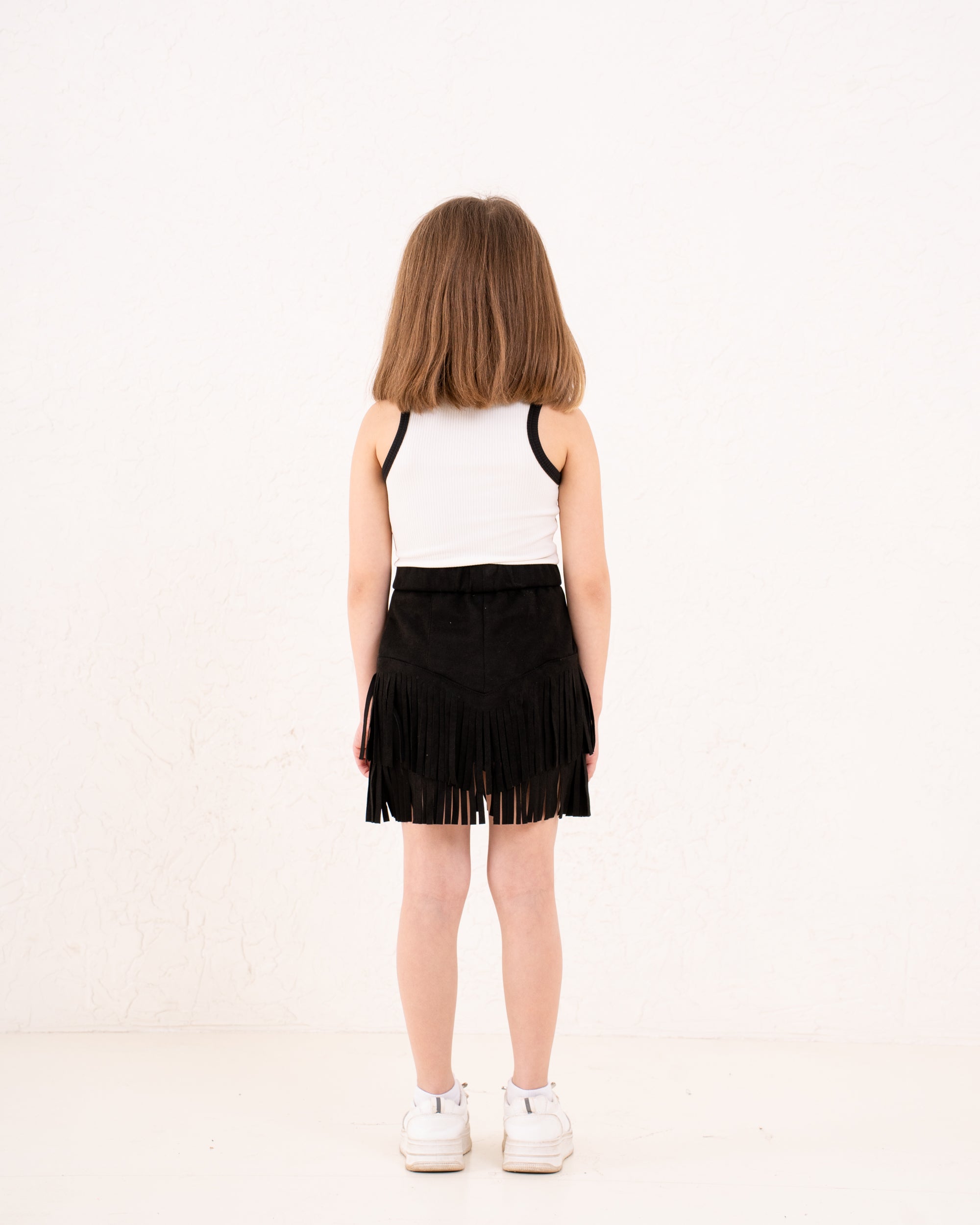 Girl fringed suede Skirt