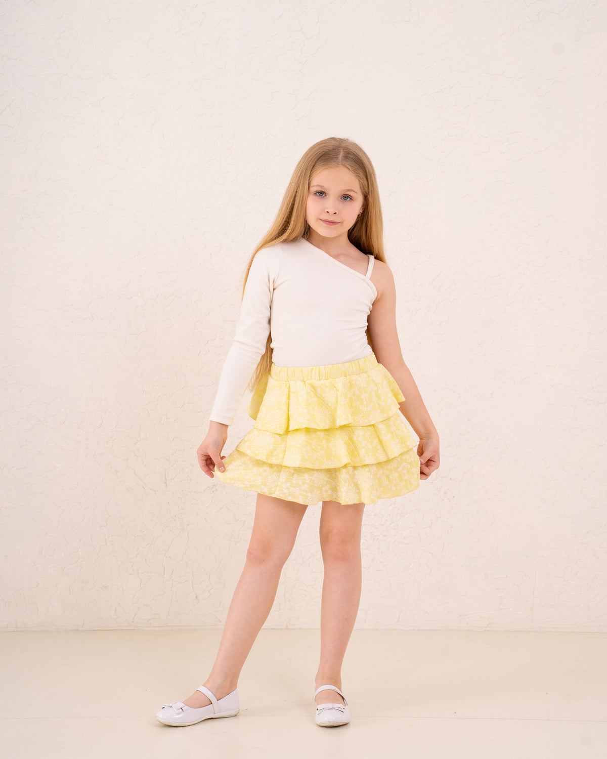 Girl Marina ruffles printed skirt