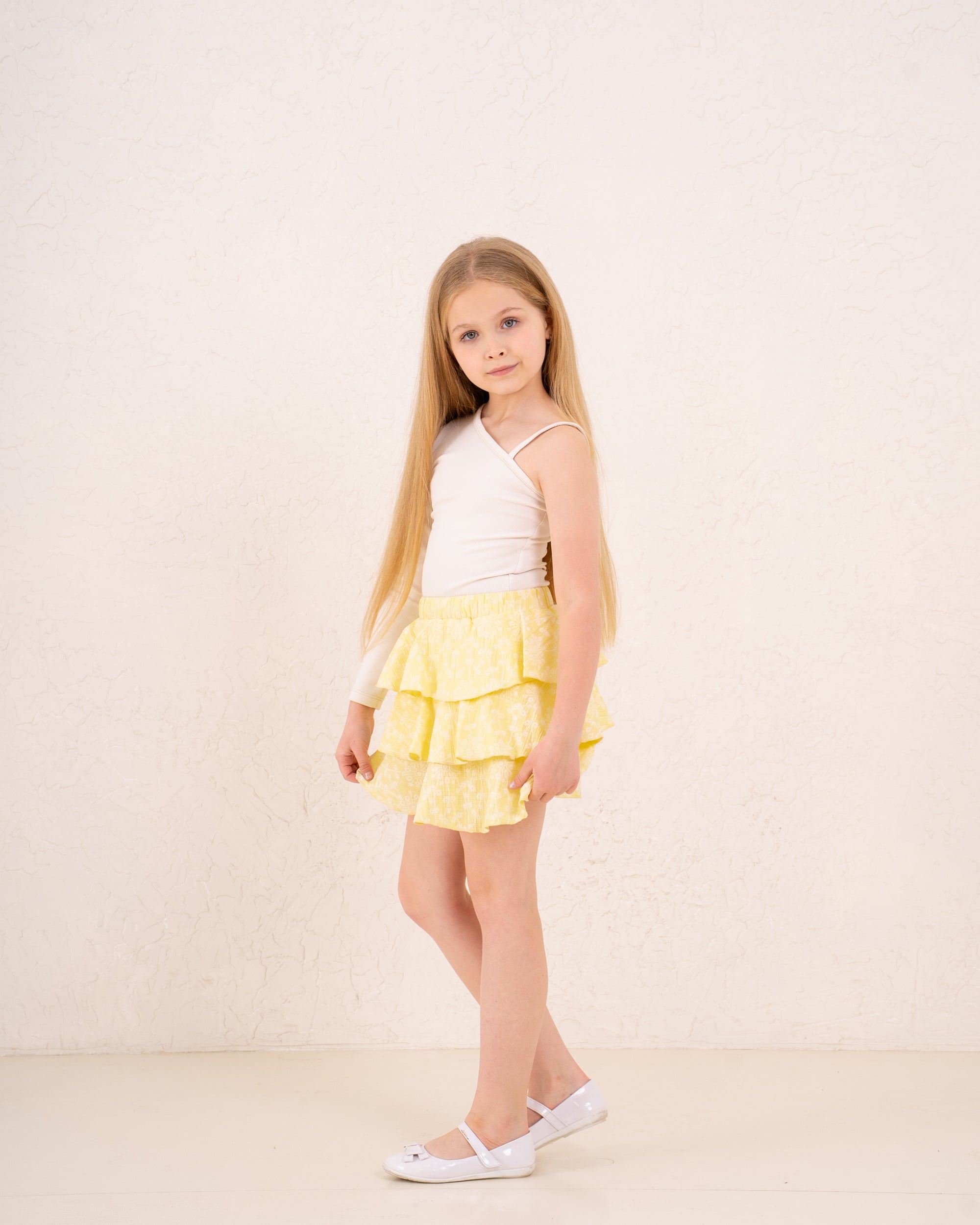 Girl Marina ruffles printed skirt