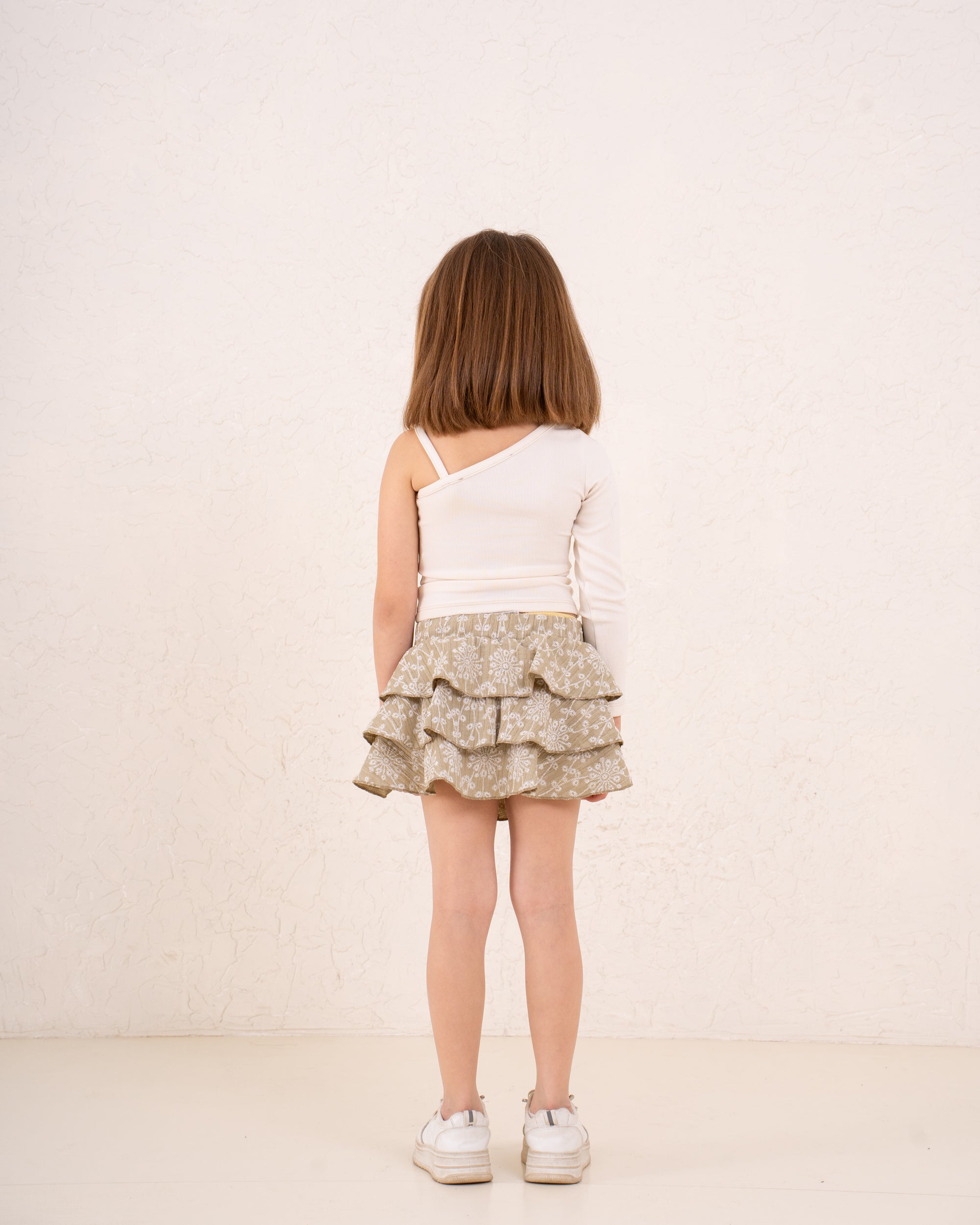 Girl Marina ruffles printed skirt