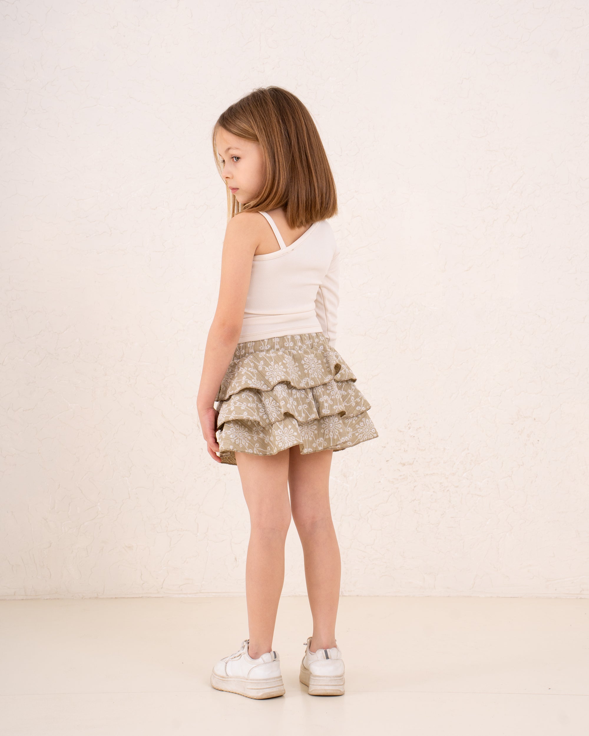 Girl Marina ruffles printed skirt