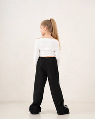 Waterproof Lace Detail Wide-Leg Pants - Venti