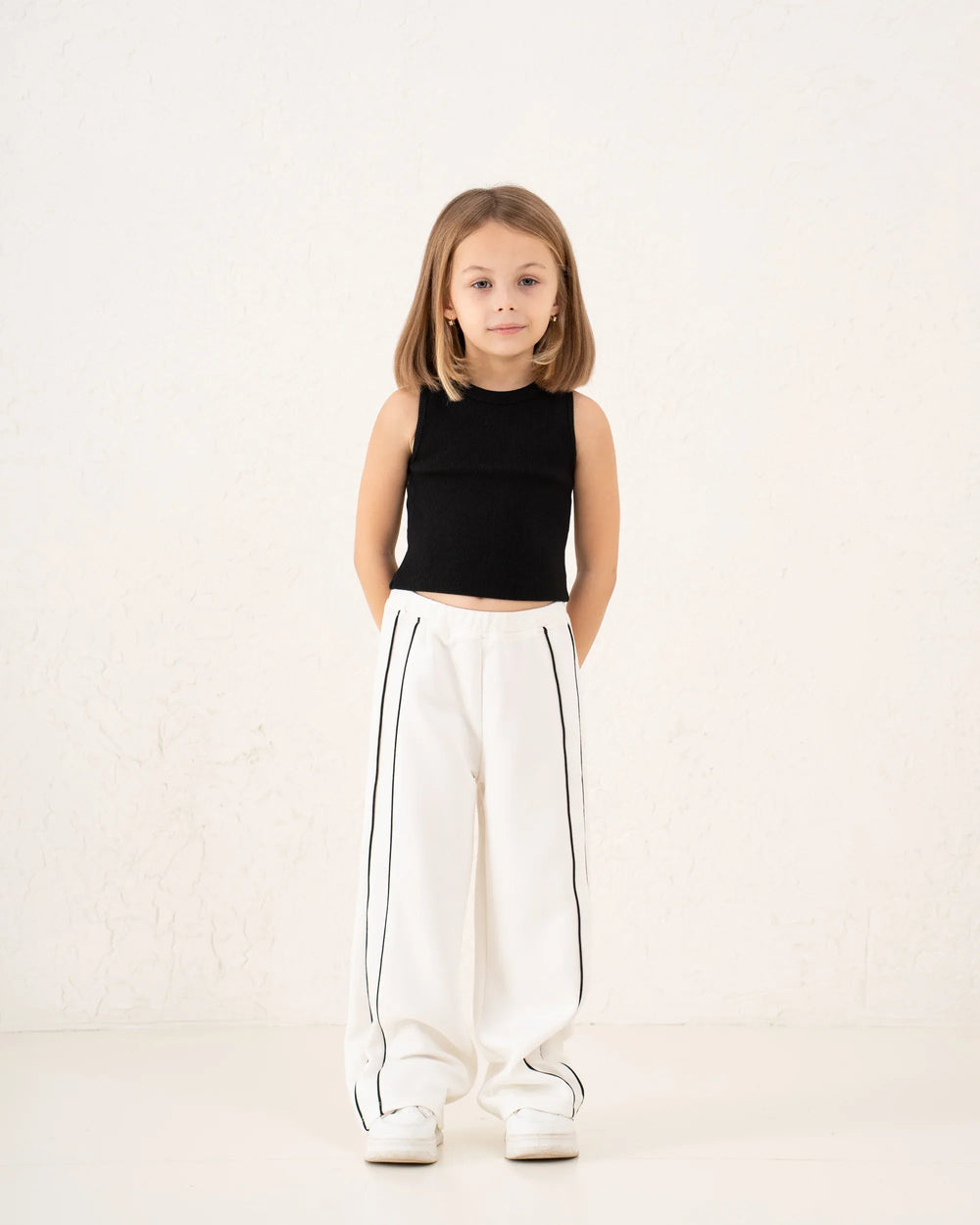 Piped Contrast Wide Leg Track Pants - Venti