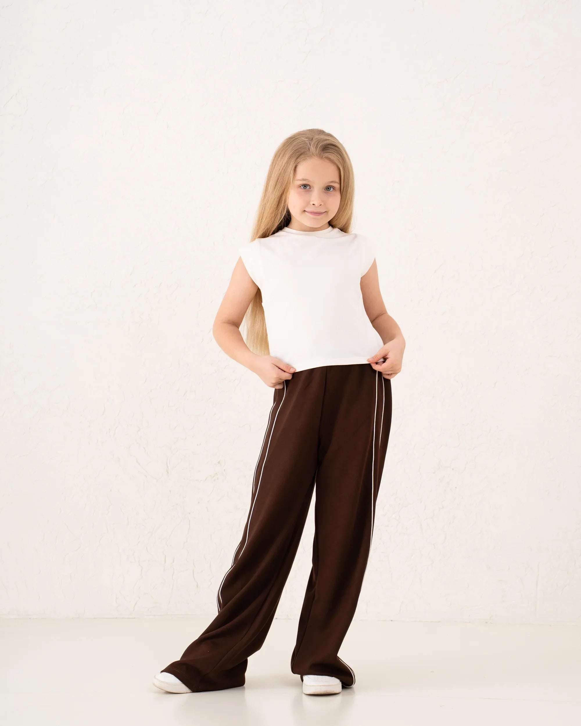 Piped Contrast Wide Leg Track Pants - Venti