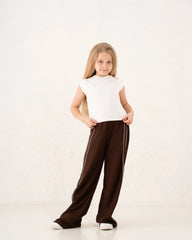 Piped Contrast Wide Leg Track Pants - Venti
