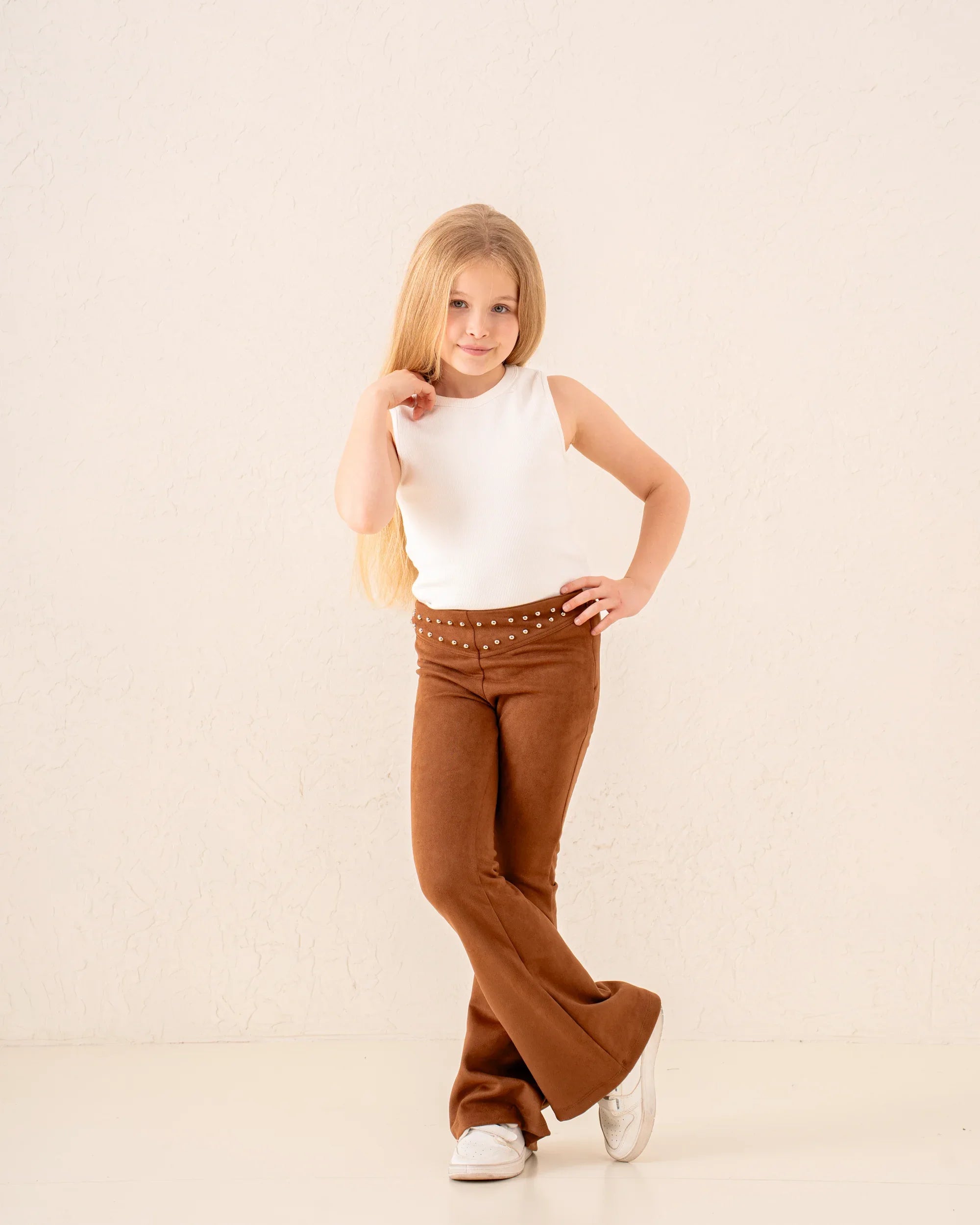Girl studded suede pants - Venti
