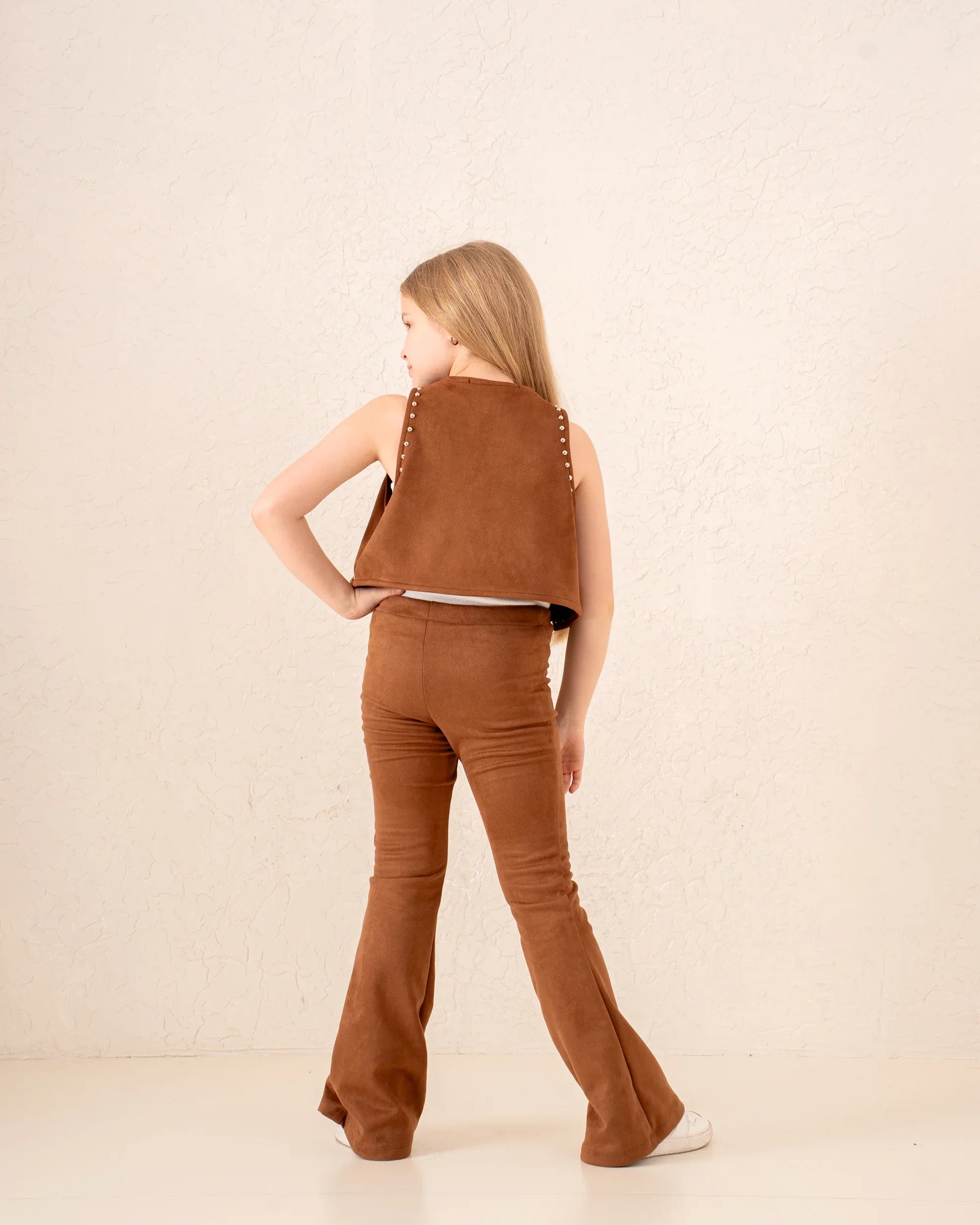 Girl studded suede vest - Venti