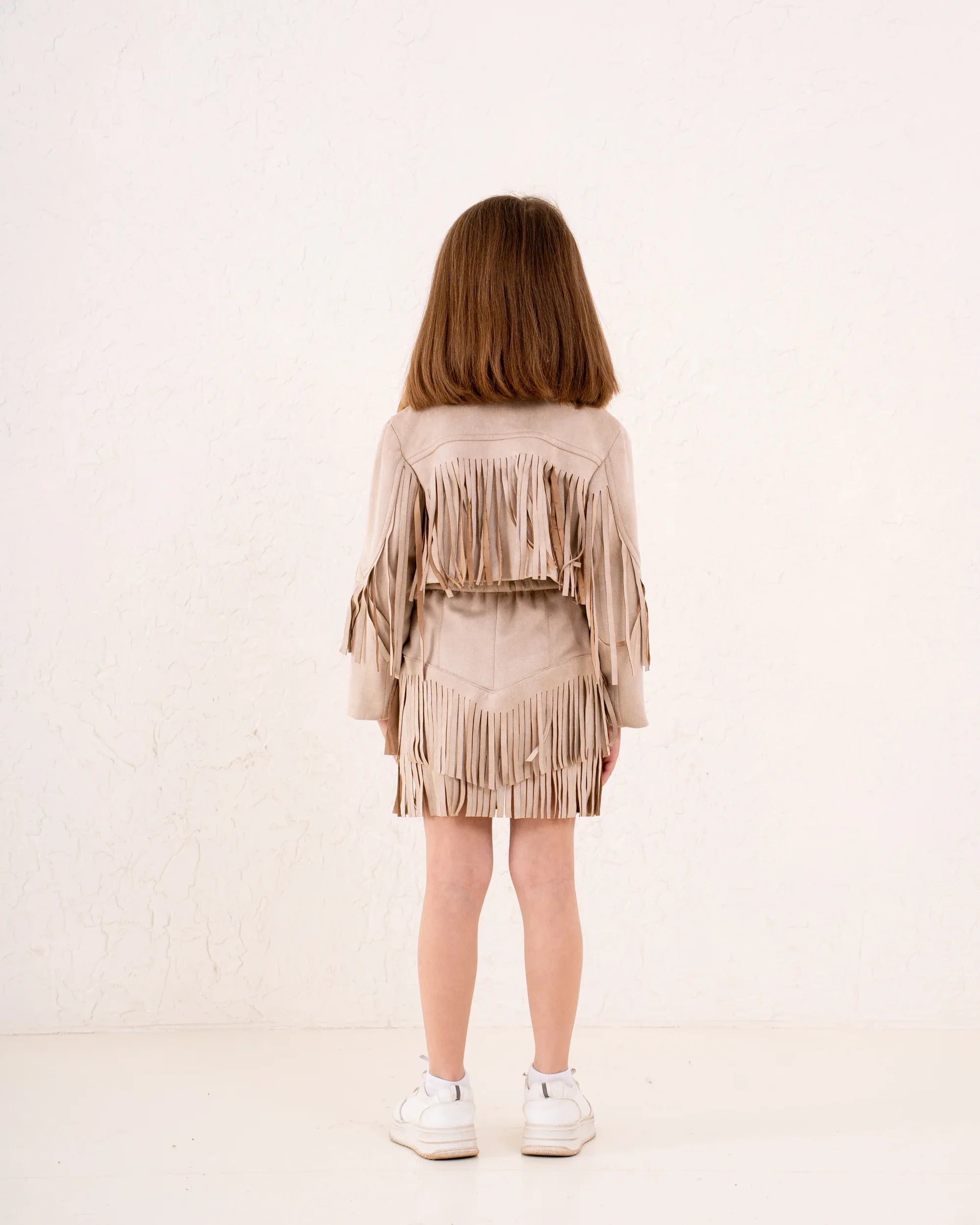 Girl fringed suede jacket - Venti