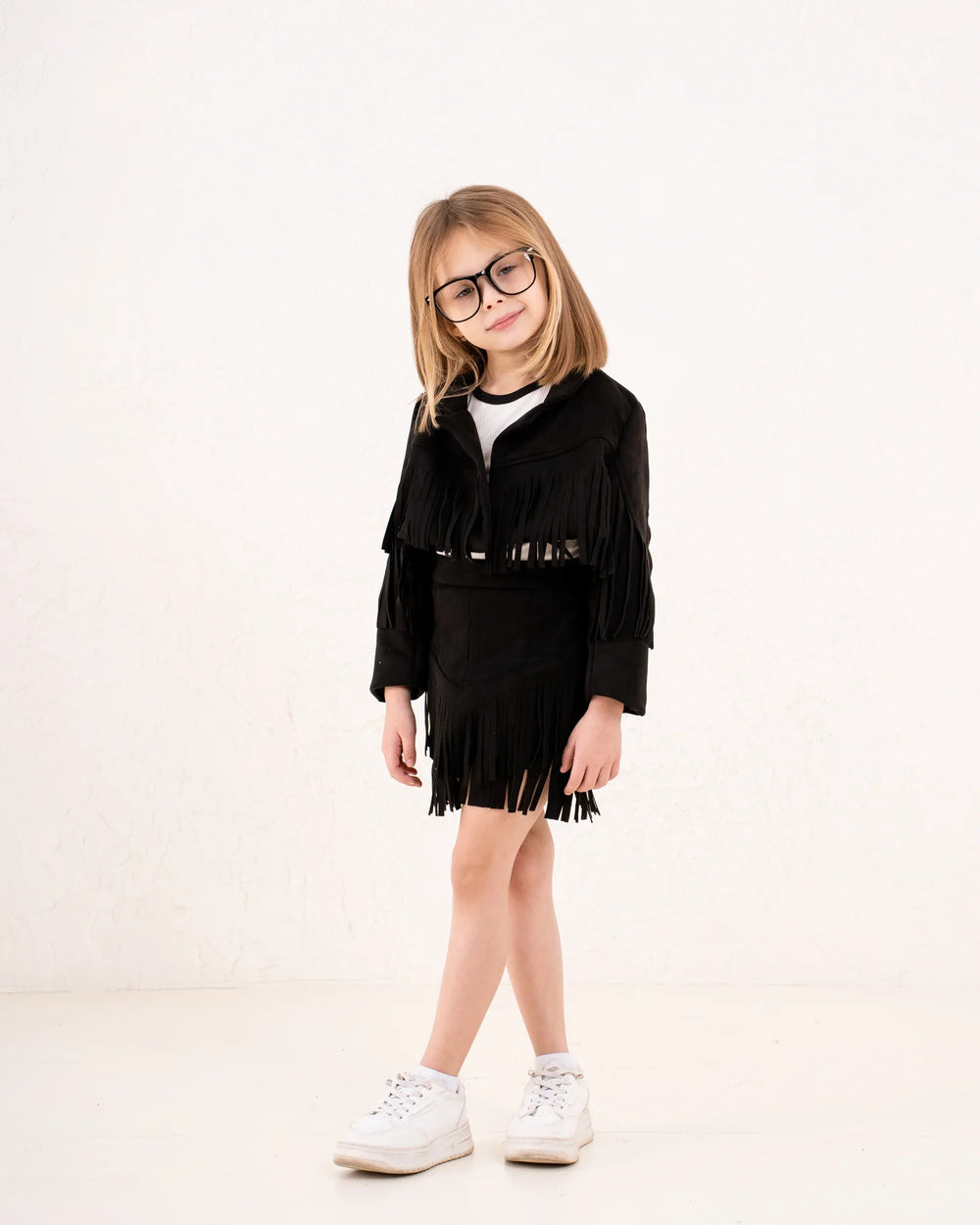 Girl fringed suede jacket - Venti