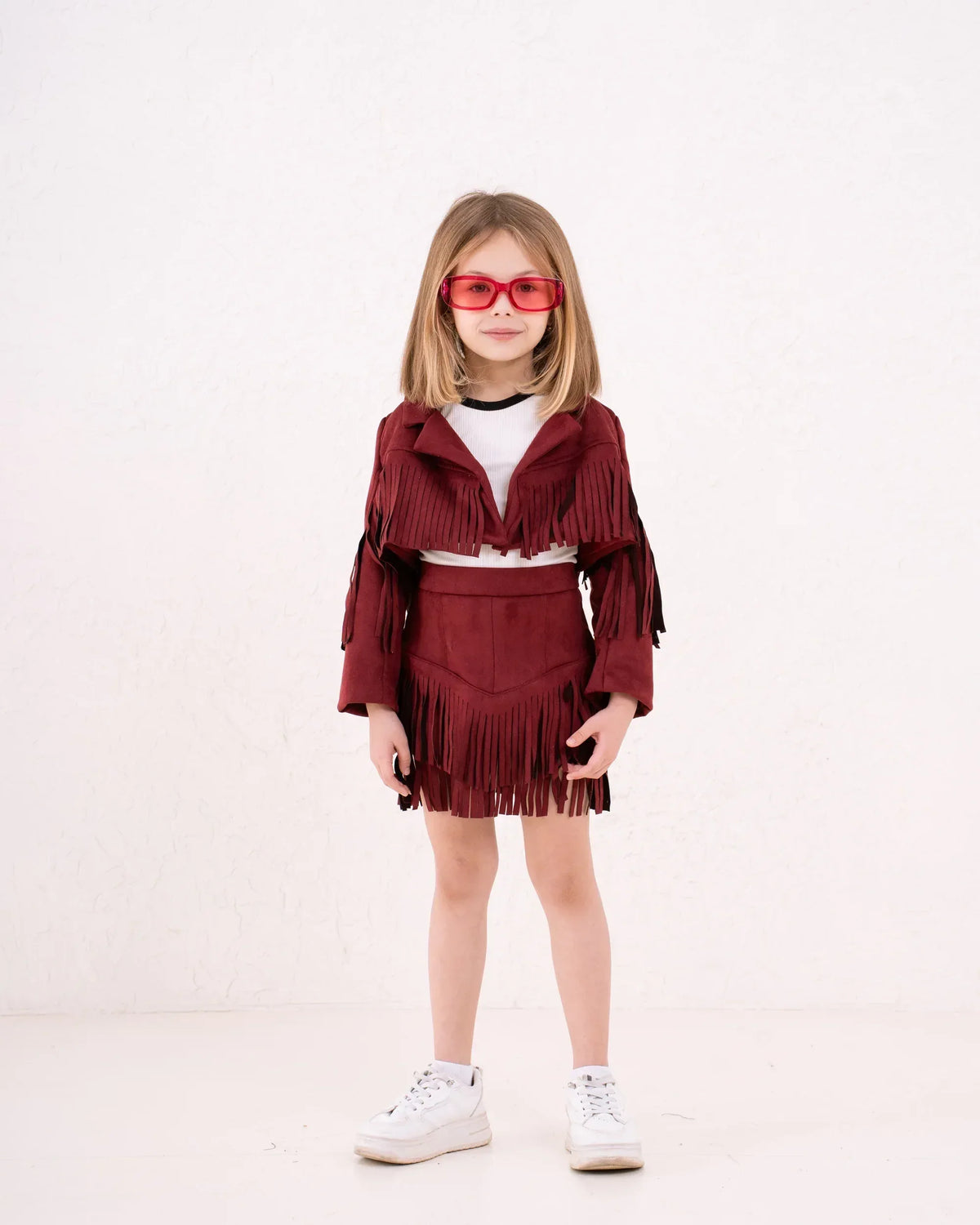 Girl fringed suede Skirt - Venti