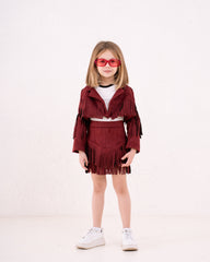 Girl fringed suede Skirt