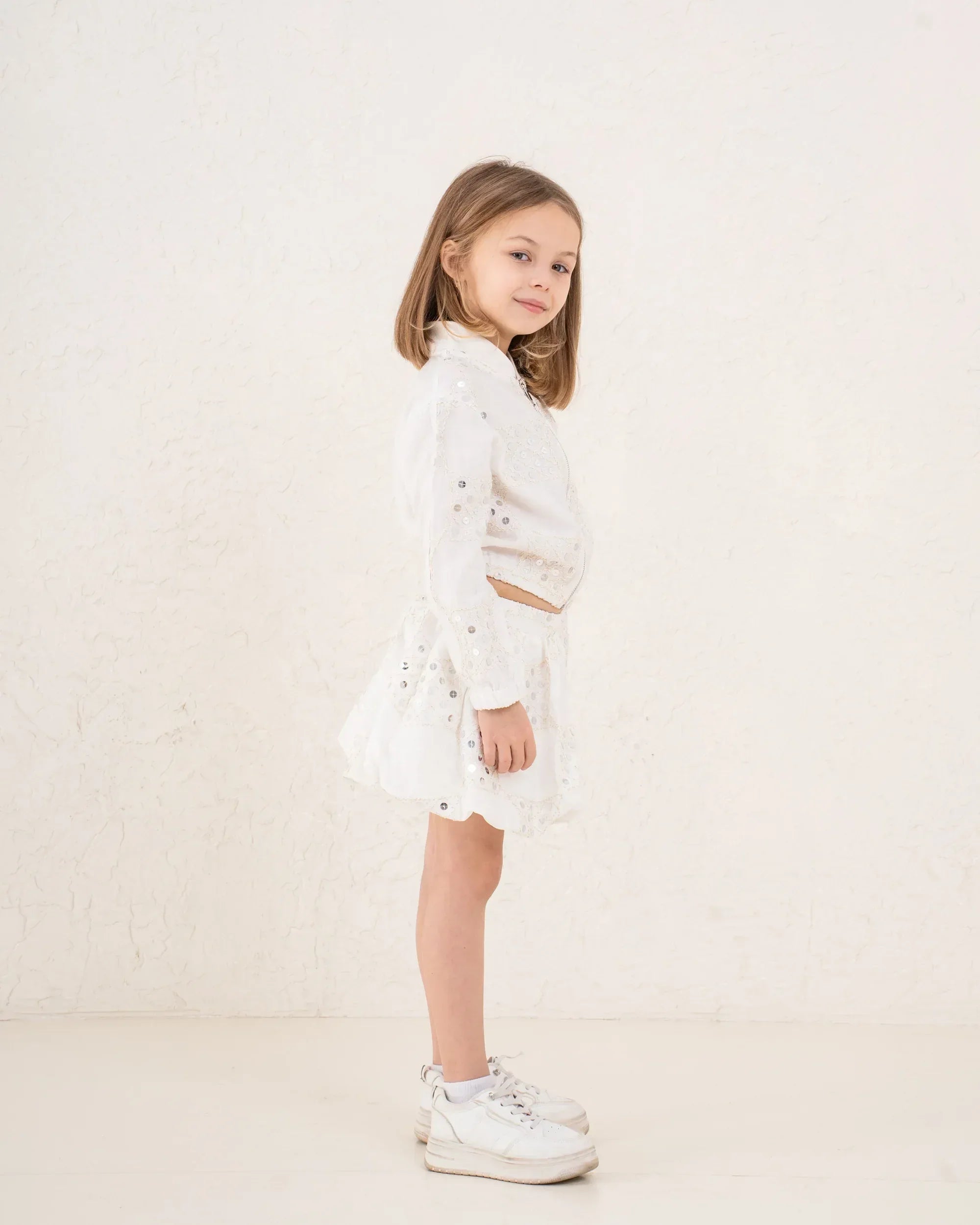 Girl sequin pattern zip up jacket - Venti