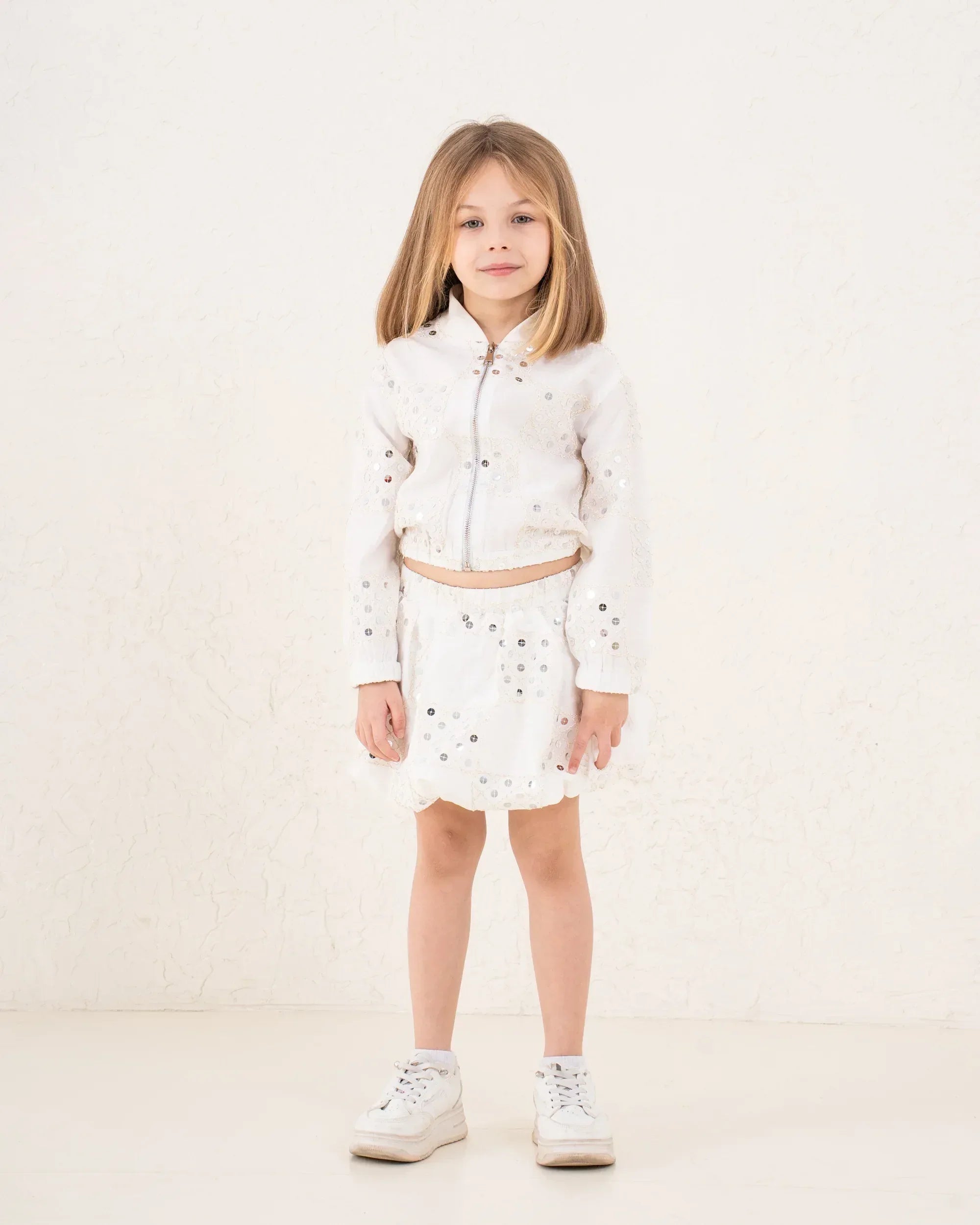 Girl sequin pattern zip up jacket - Venti