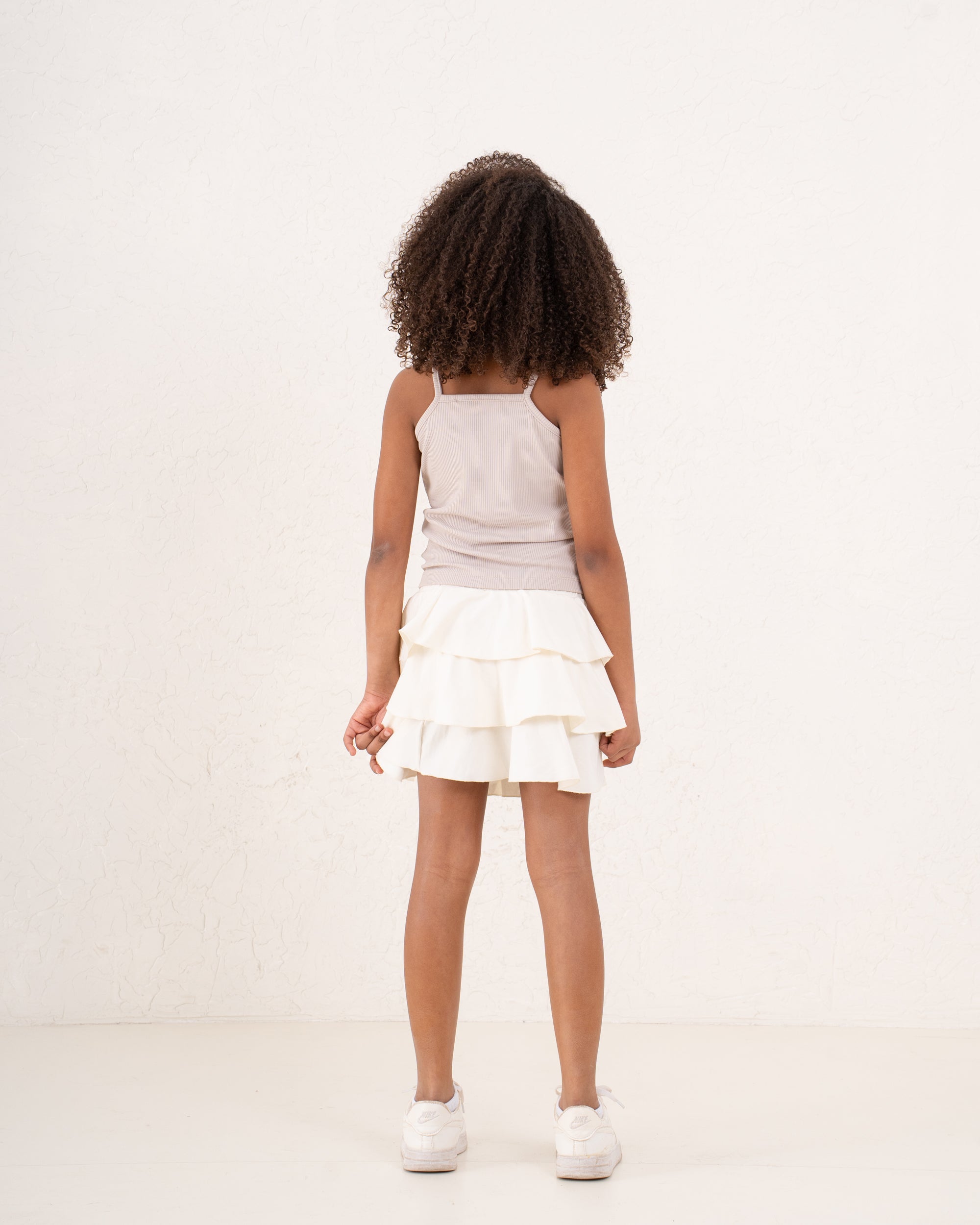 Girl studded pattern ribbed top