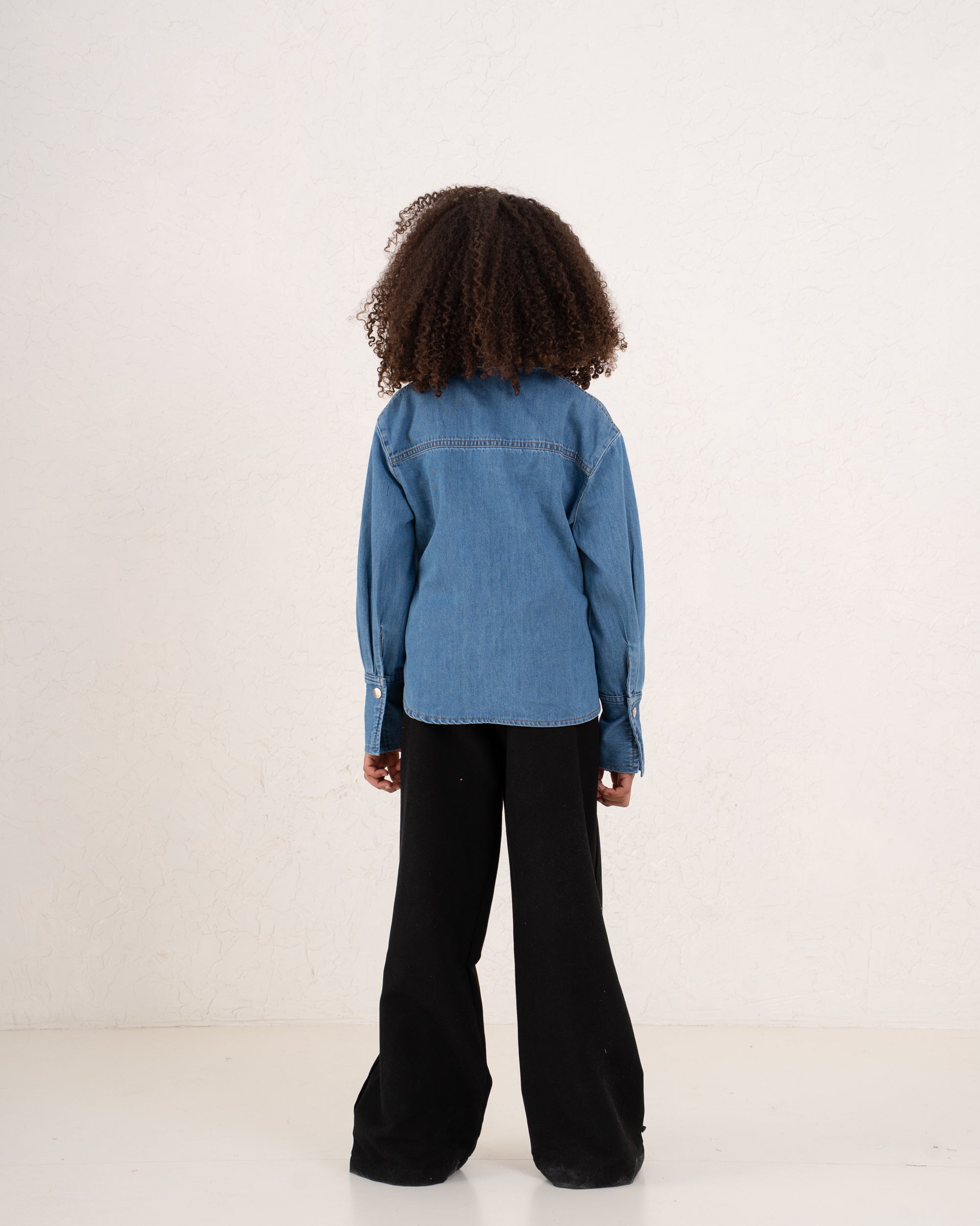 Girl denim studded shirt