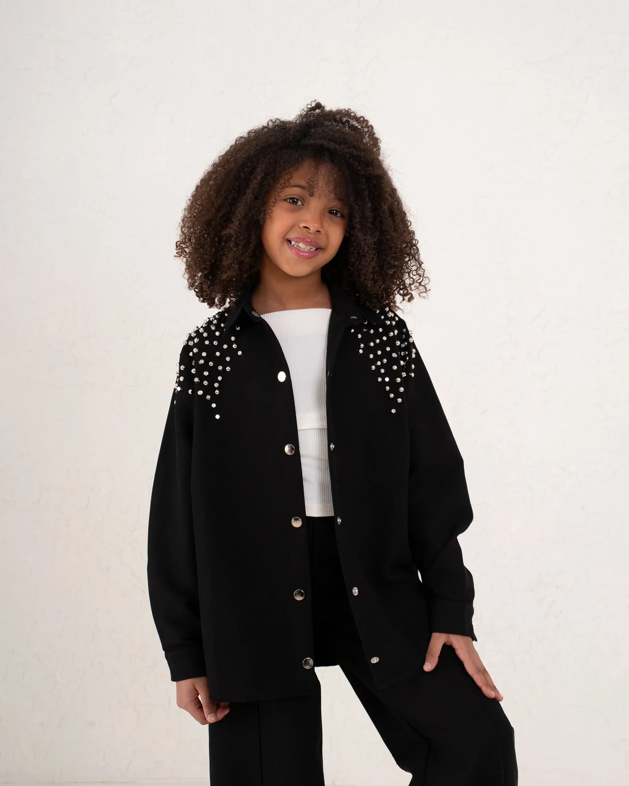 Girl suede embellished shirt - Venti