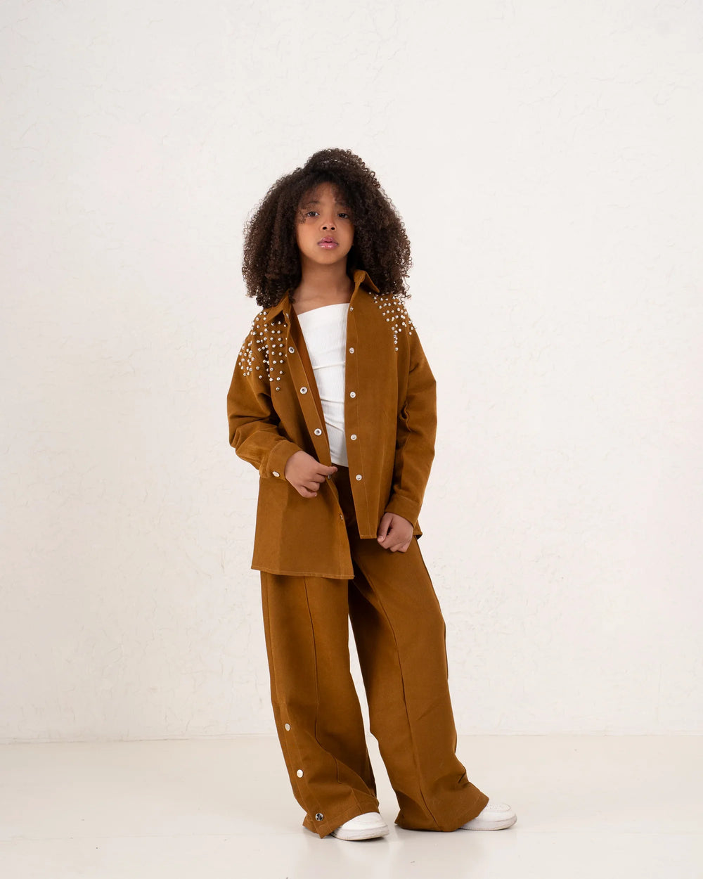 Girl suede embellished shirt - Venti